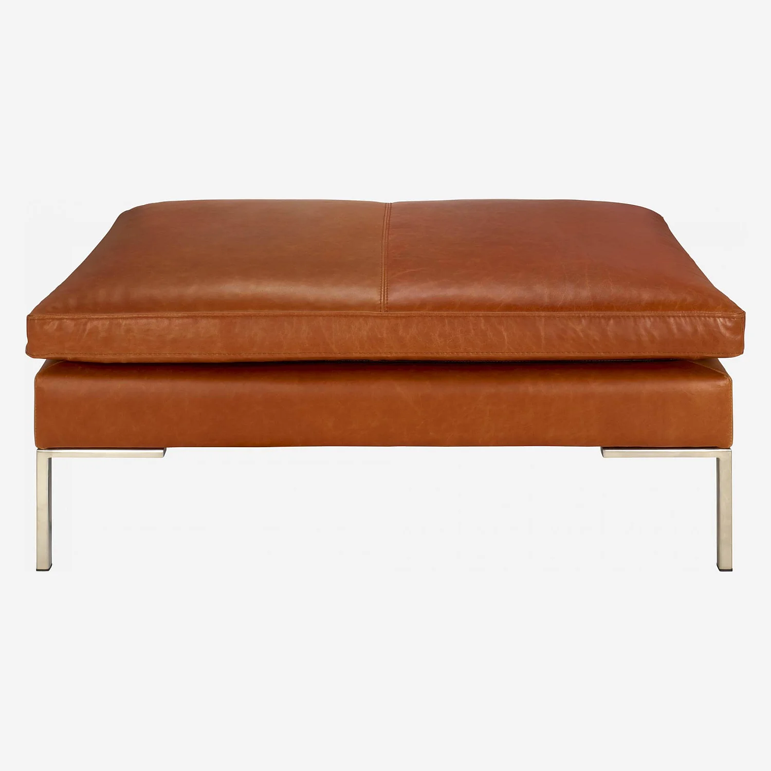 Repose-pieds en cuir Vintage Leather - Marron cognac - 4