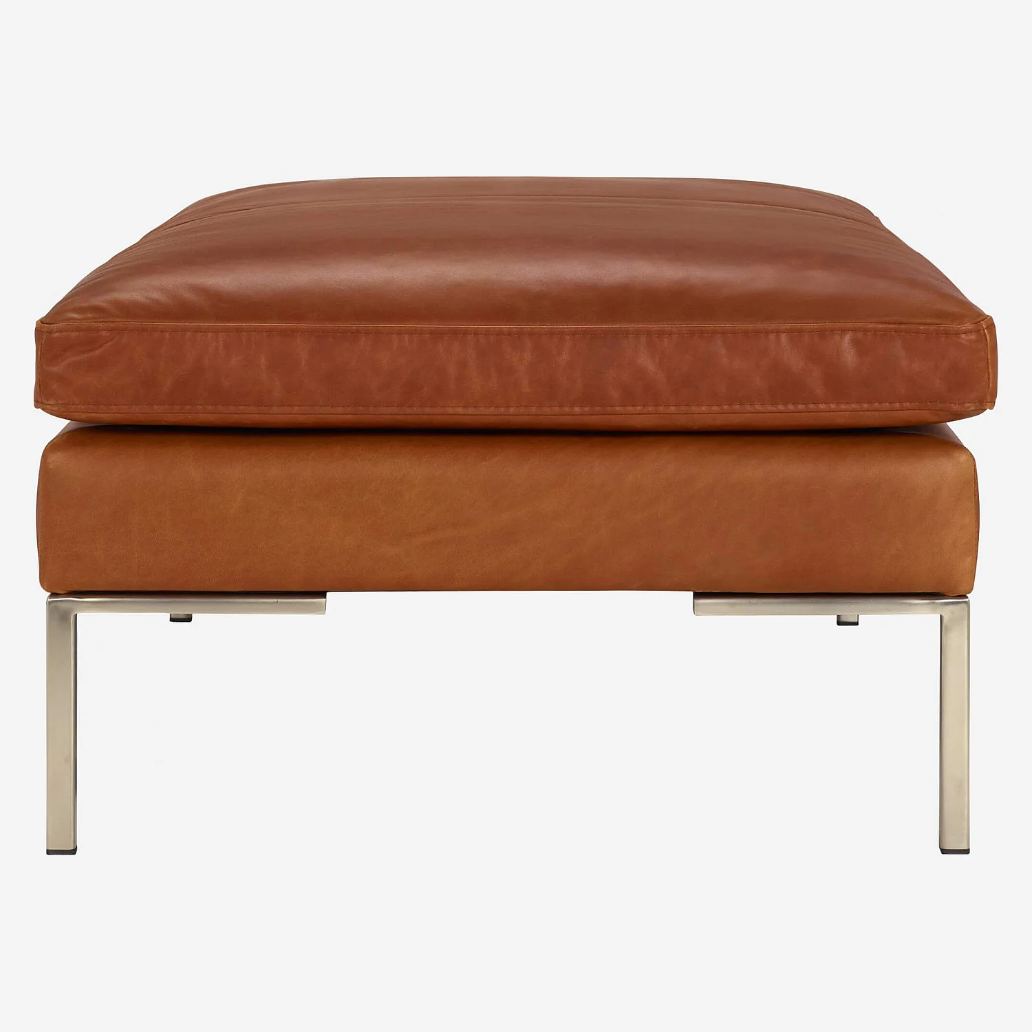 Repose-pieds en cuir Vintage Leather - Marron cognac - 5