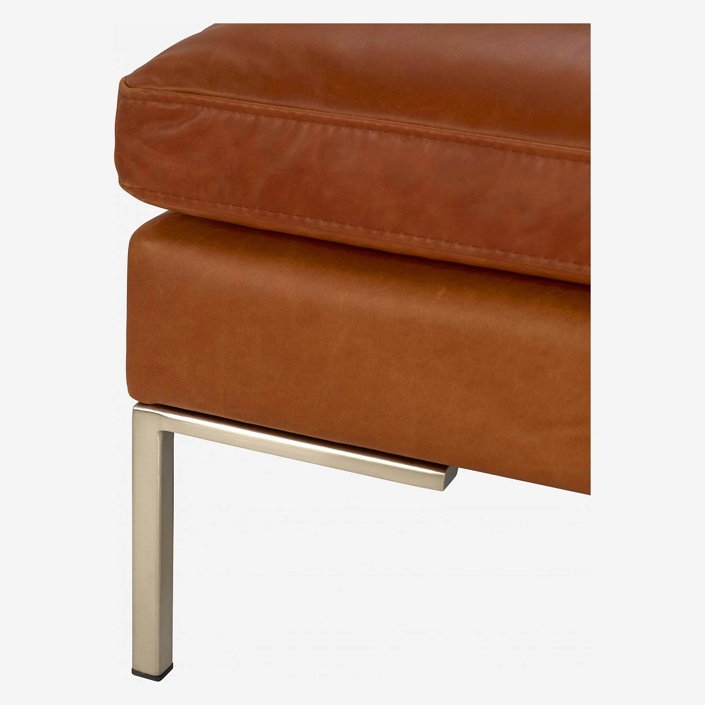 Repose-pieds en cuir Vintage Leather - Marron cognac - 2