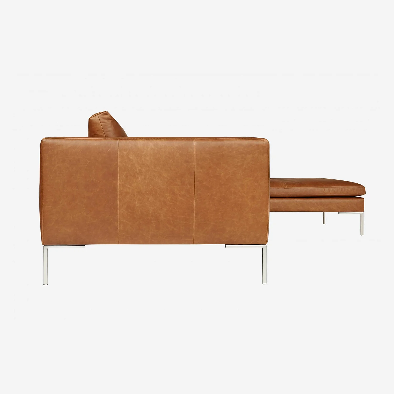 3-Sitzer-Sofa mit Chaiselongue rechts aus Vintage-Leder - Cognacbraun - 6