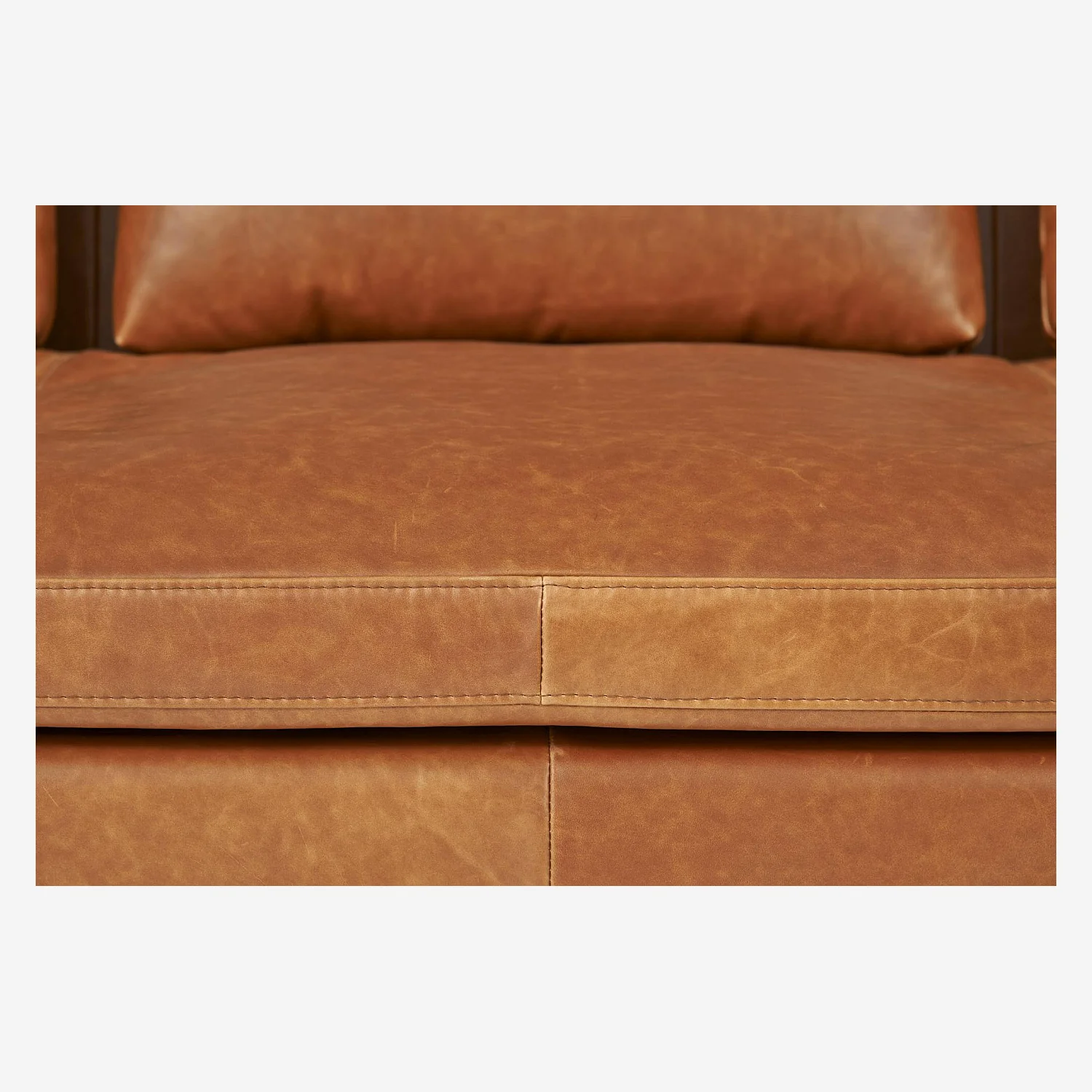 3-Sitzer-Sofa mit Chaiselongue rechts aus Vintage-Leder - Cognacbraun - 7