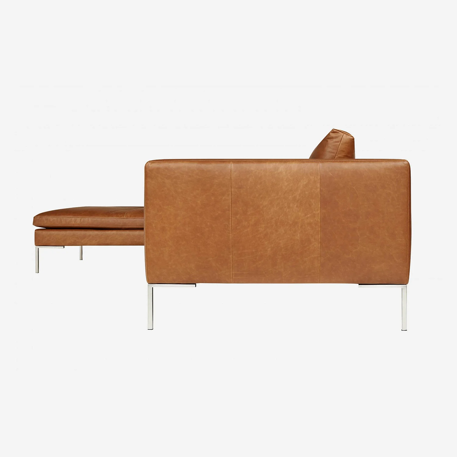 3-Sitzer-Sofa mit Chaiselongue links aus Vintage-Leder - Cognacbraun - 6