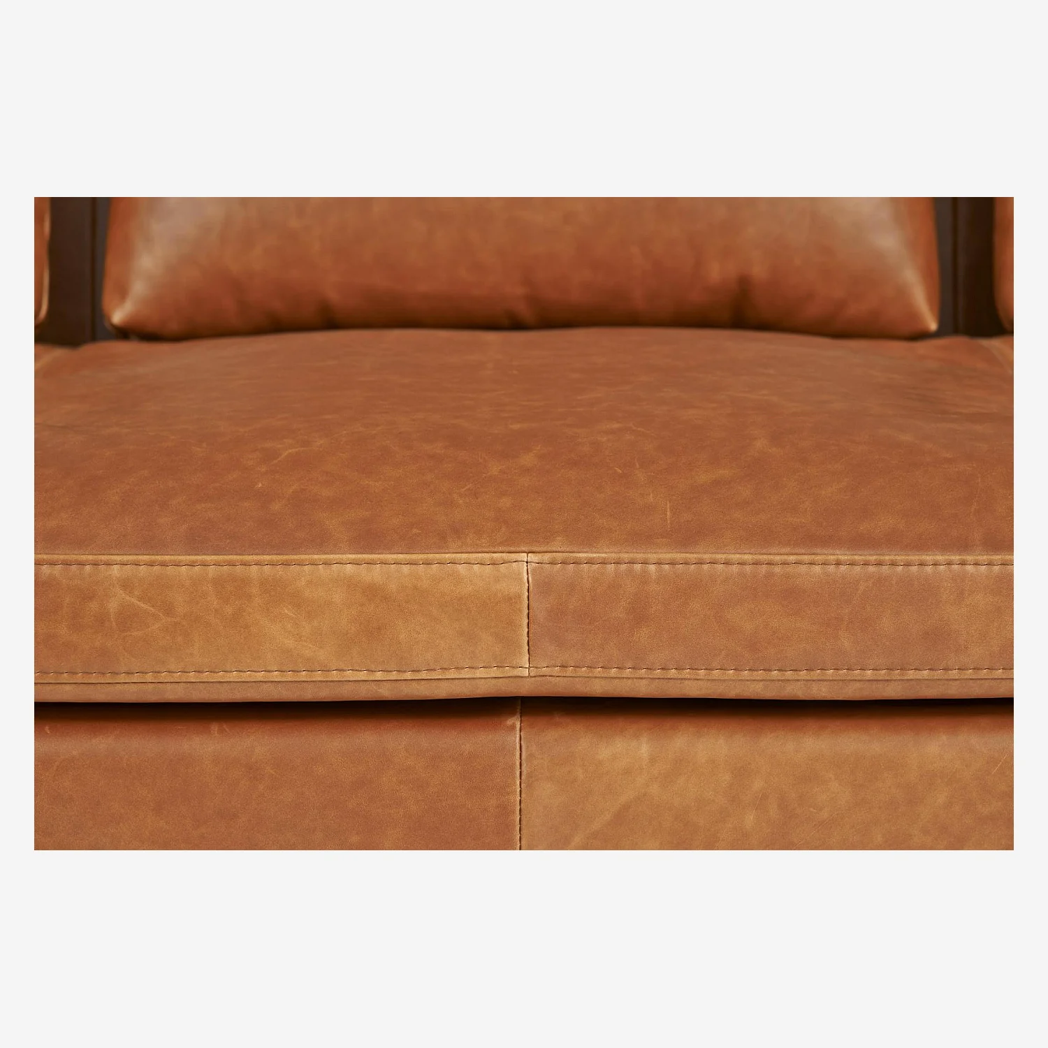 3-Sitzer-Sofa mit Chaiselongue links aus Vintage-Leder - Cognacbraun - 7