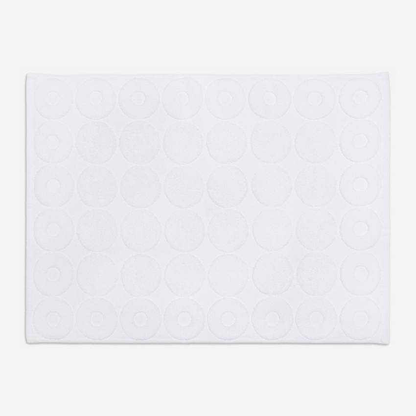 Tapis de bain en coton - 60 x 80 cm - Blanc