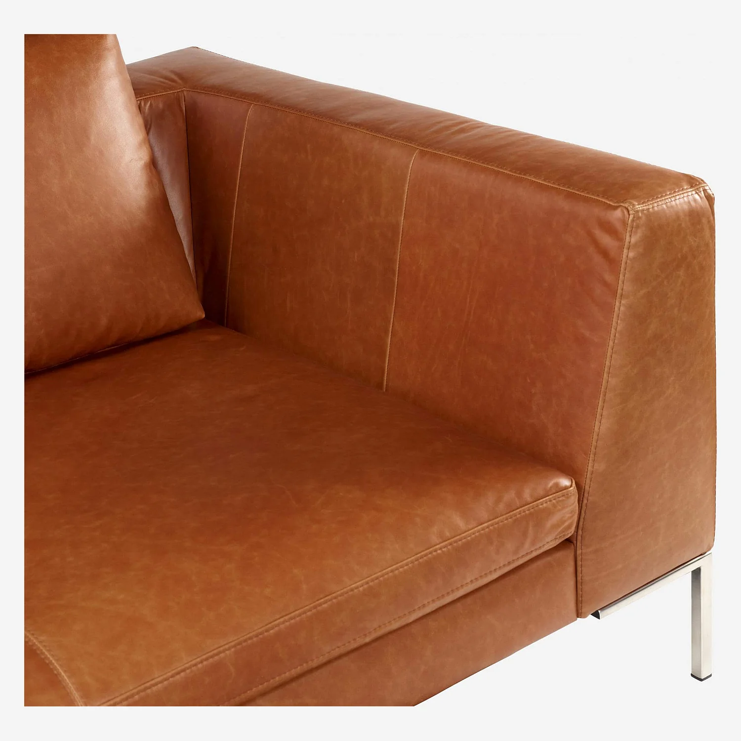 Canapé d'angle gauche en cuir Vintage Leather - Marron cognac - 2