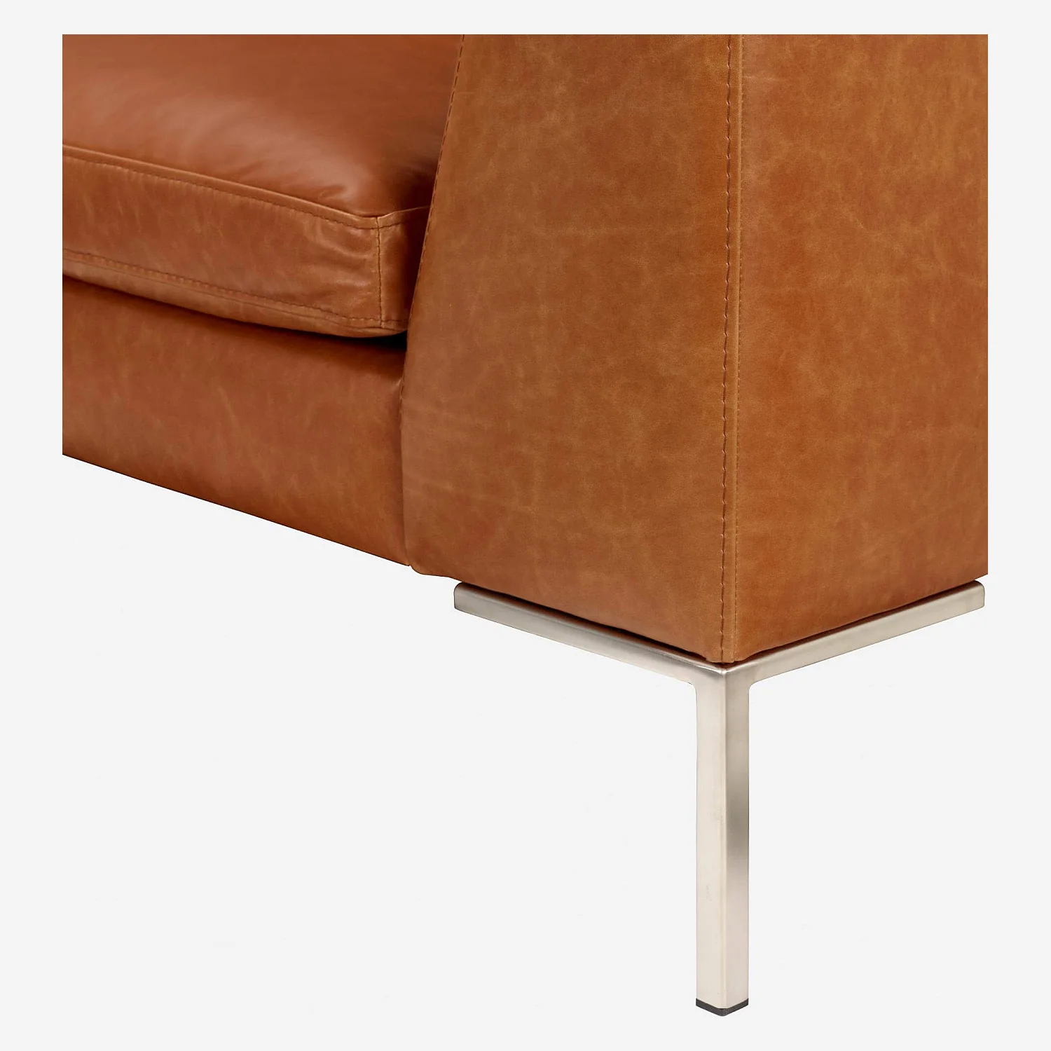 Canapé d'angle gauche en cuir Vintage Leather - Marron cognac - 5