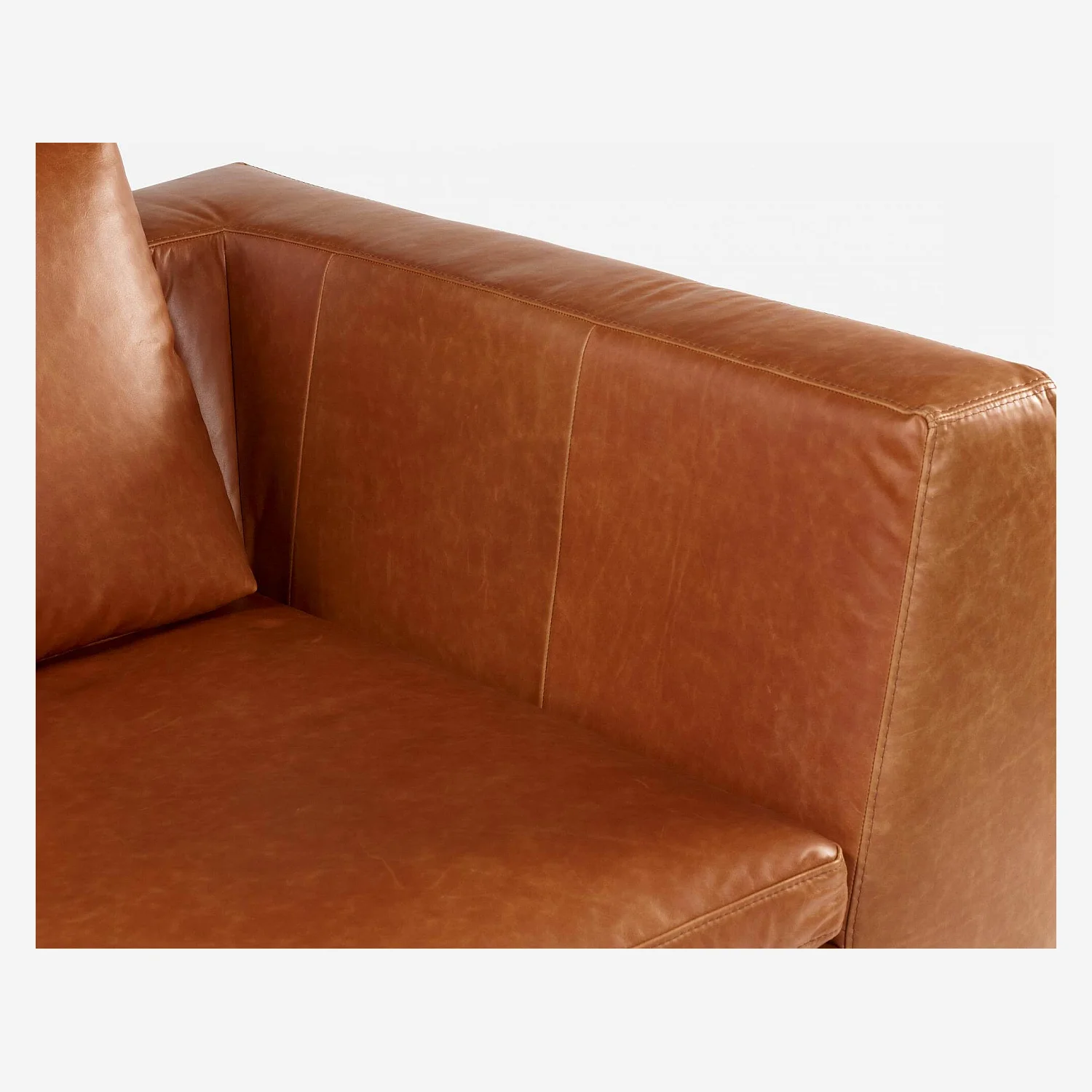 Canapé d'angle gauche en cuir Vintage Leather - Marron cognac - 8