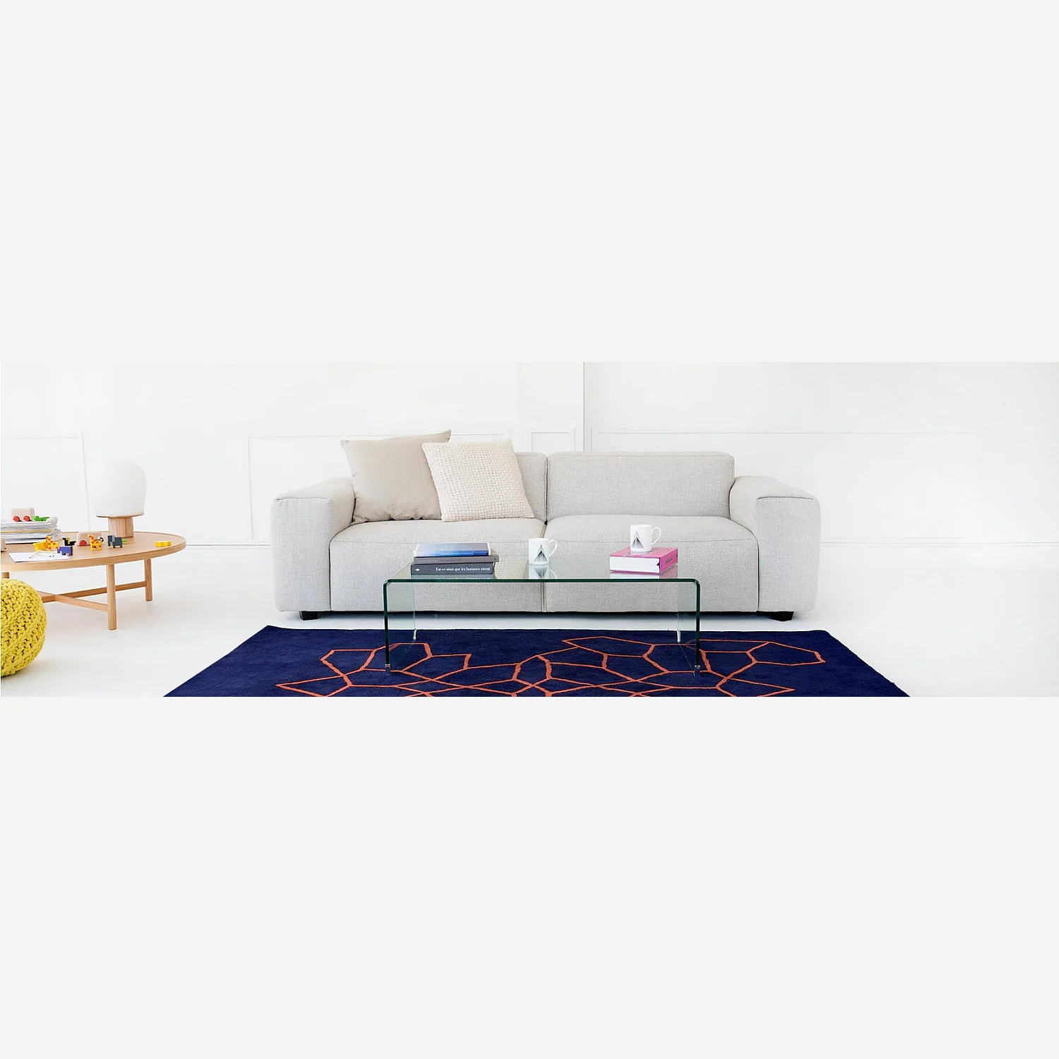 2-Sitzer Sofa aus Bellagio-Stoff in Nachtgrau - 1