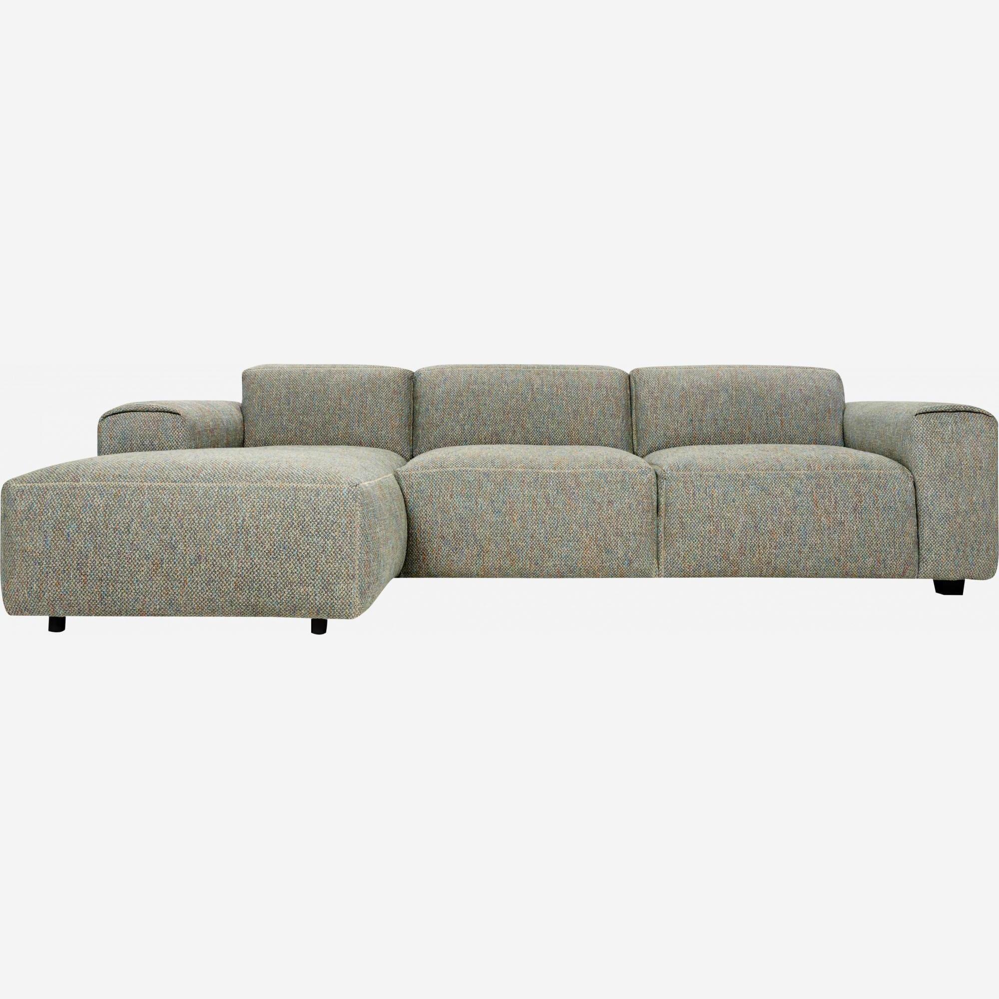 3-Sitzer Sofa mit Chaiselongue links aus Bellagio-Stoff organic green