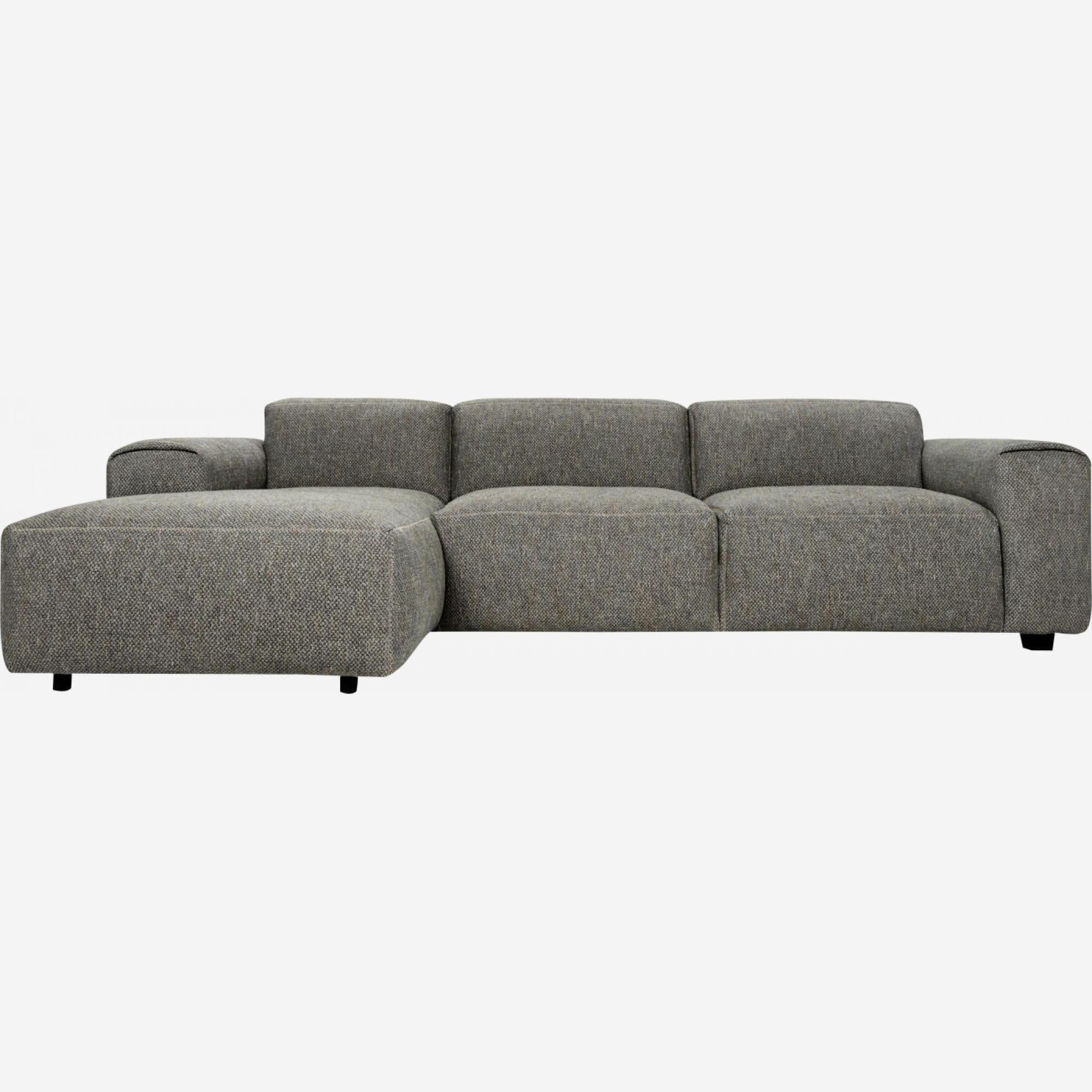 3-Sitzer Sofa mit Chaiselongue links aus Bellagio-Stoff in Nachtgrau