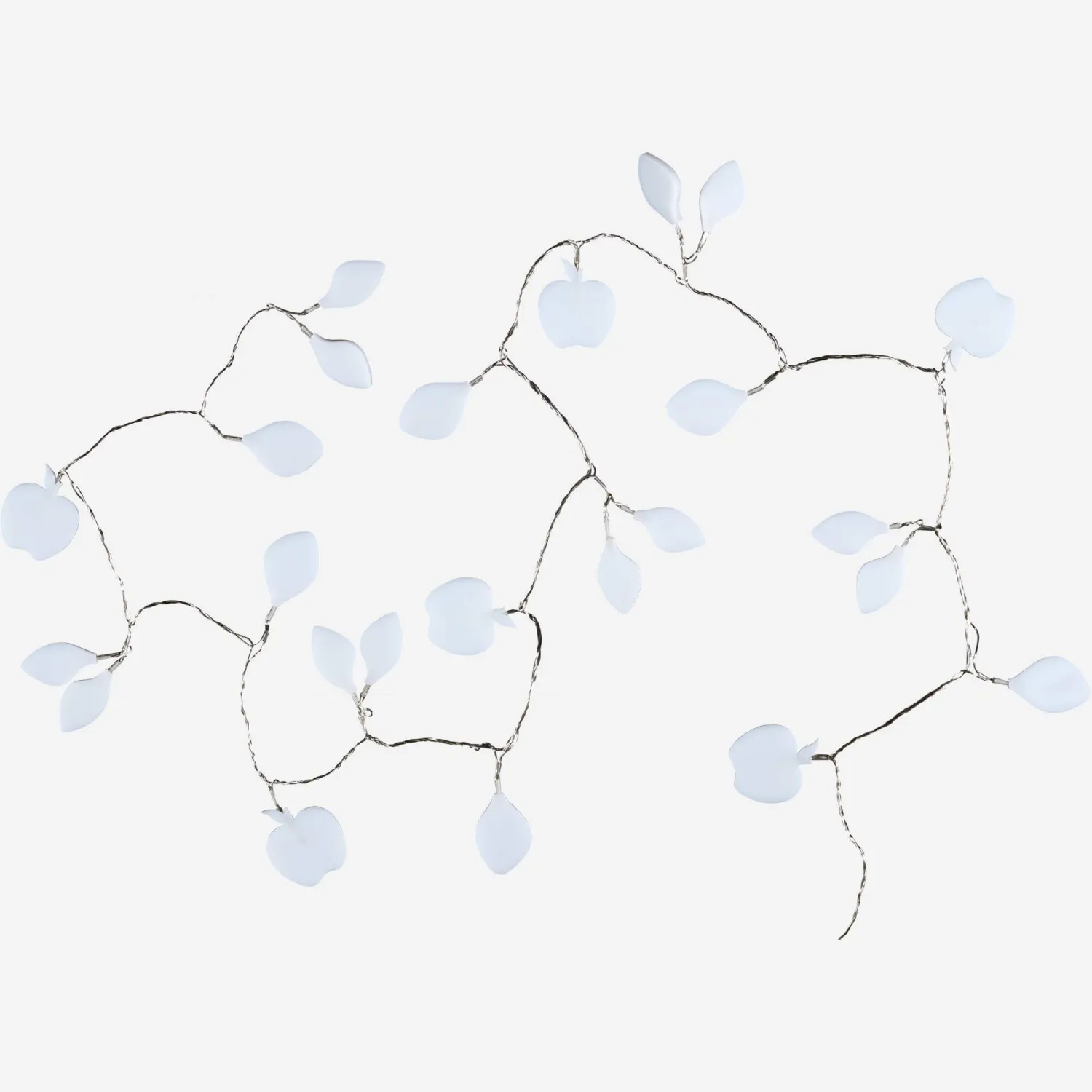 Guirlande 24 lumières - pommes bleues givrées