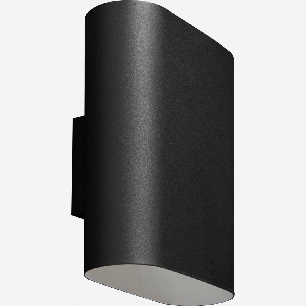 Wall light 16x9cm black matte lacquered metal