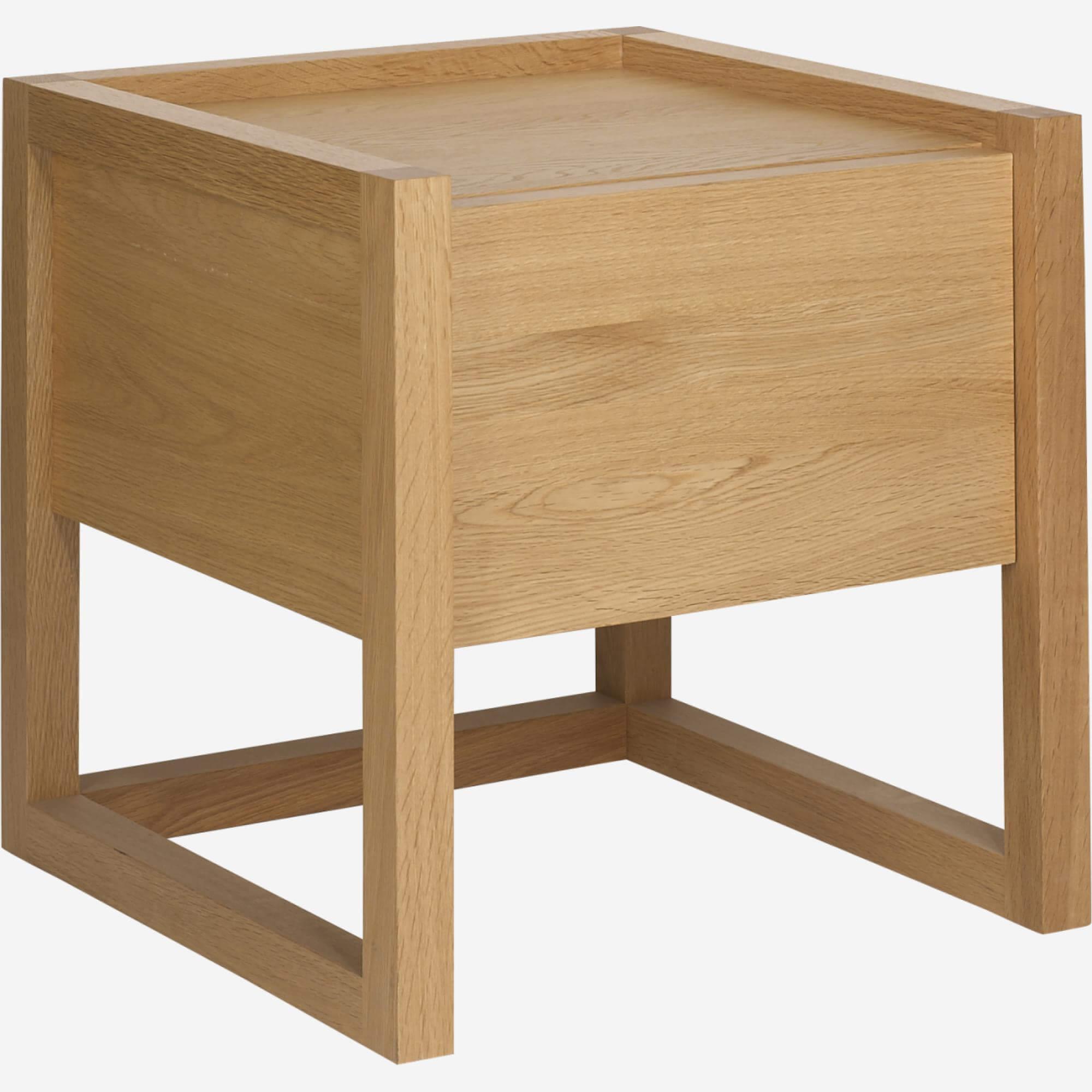 Solid oak bedside table