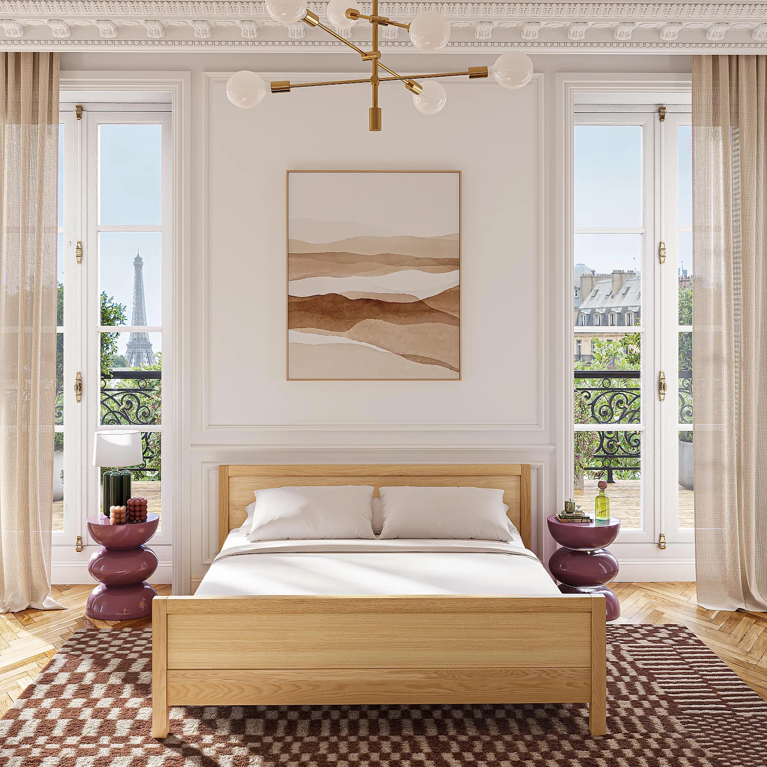 Lit 180 x 200 cm en chêne massif - Naturel - 4