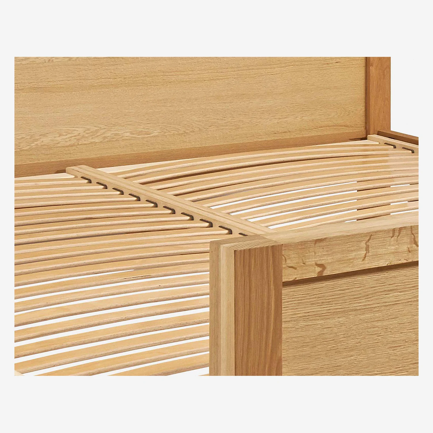 Lit 180 x 200 cm en chêne massif - Naturel - 5