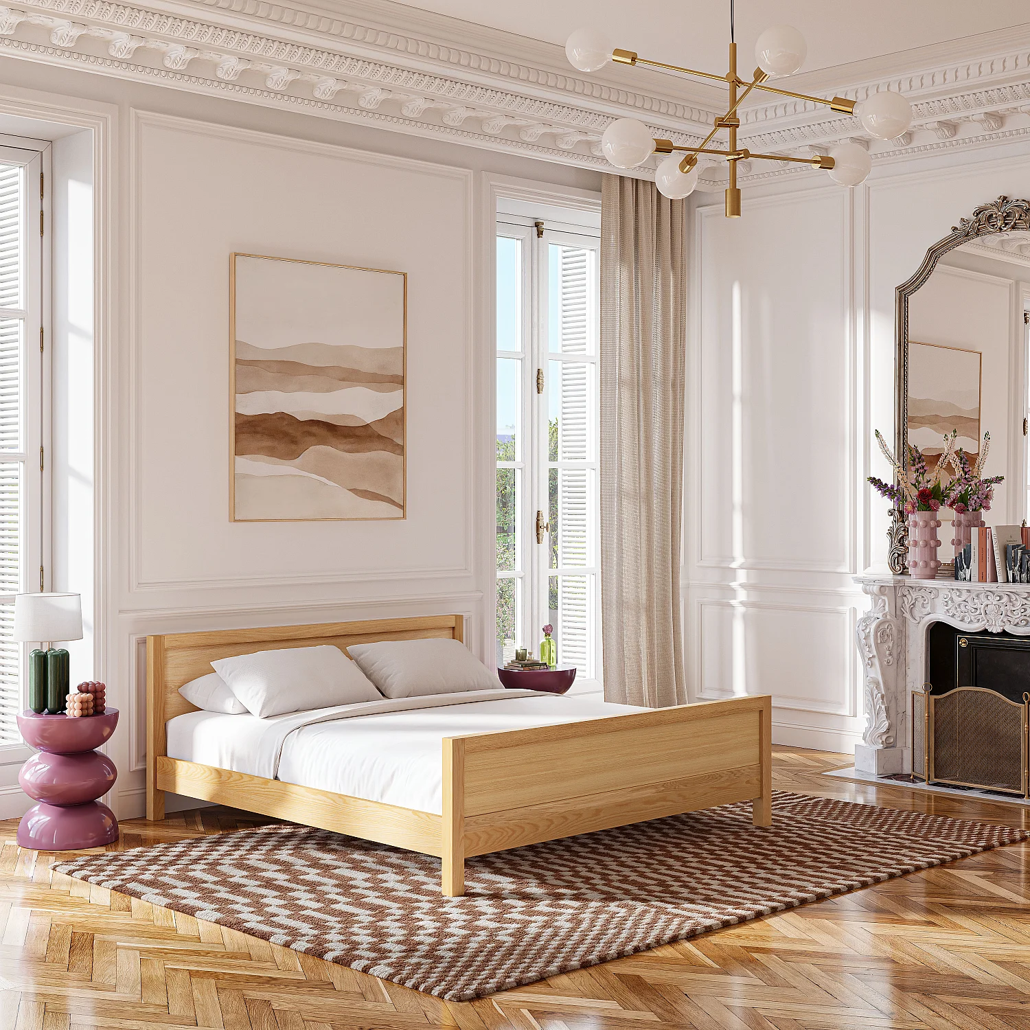 Bett 180x200 aus Eichenholz - 1