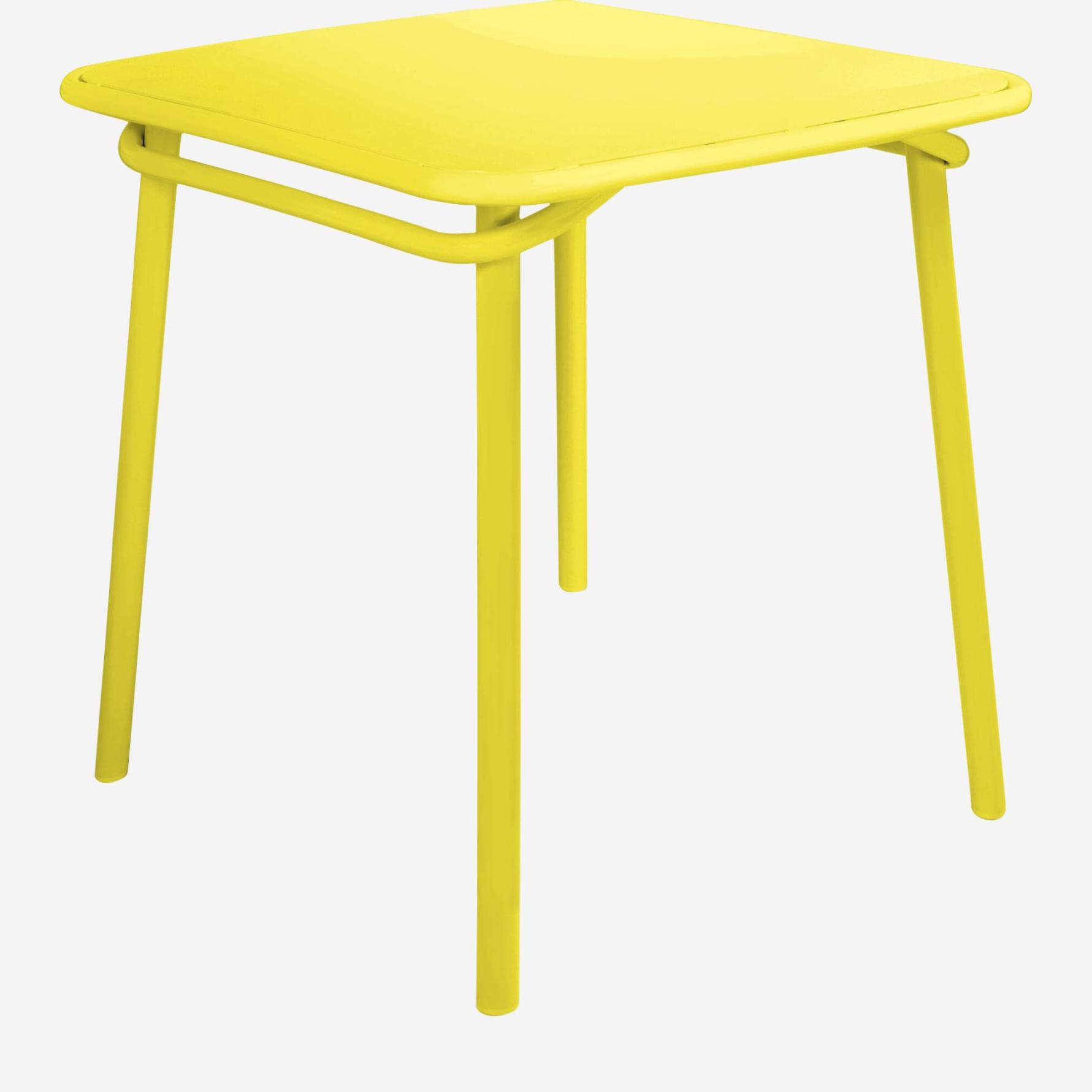 Yellow steel square garden table