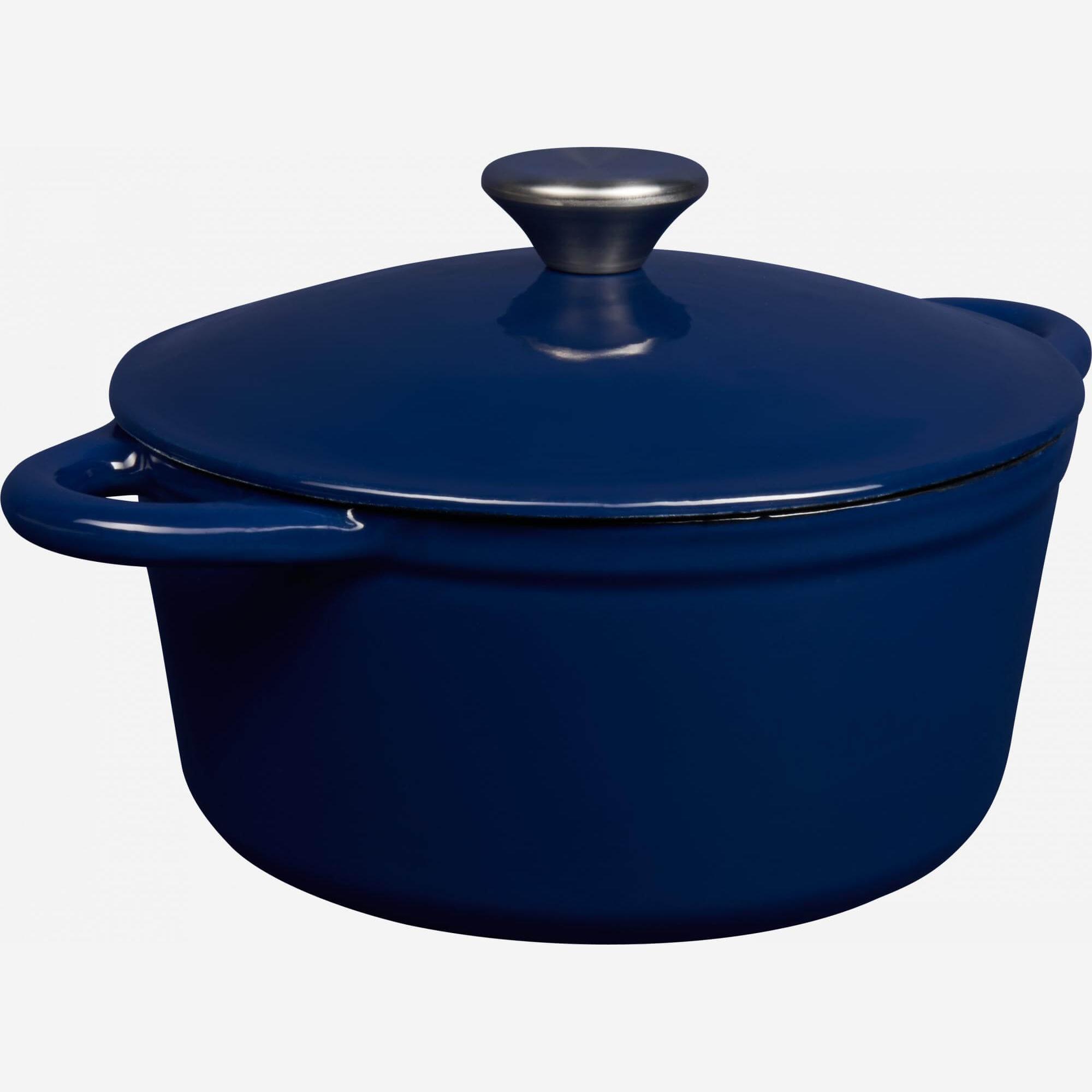 Cocotte 20cm en fonte bleue