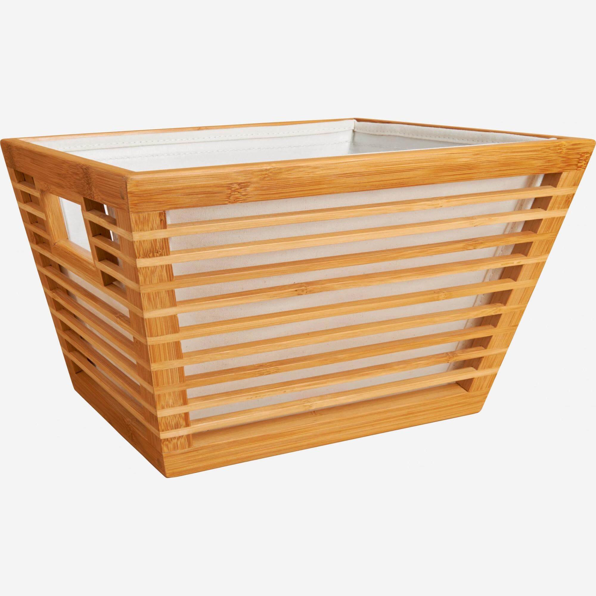 Bamboo rectangular basket - Natural - 33 x 25 cm 