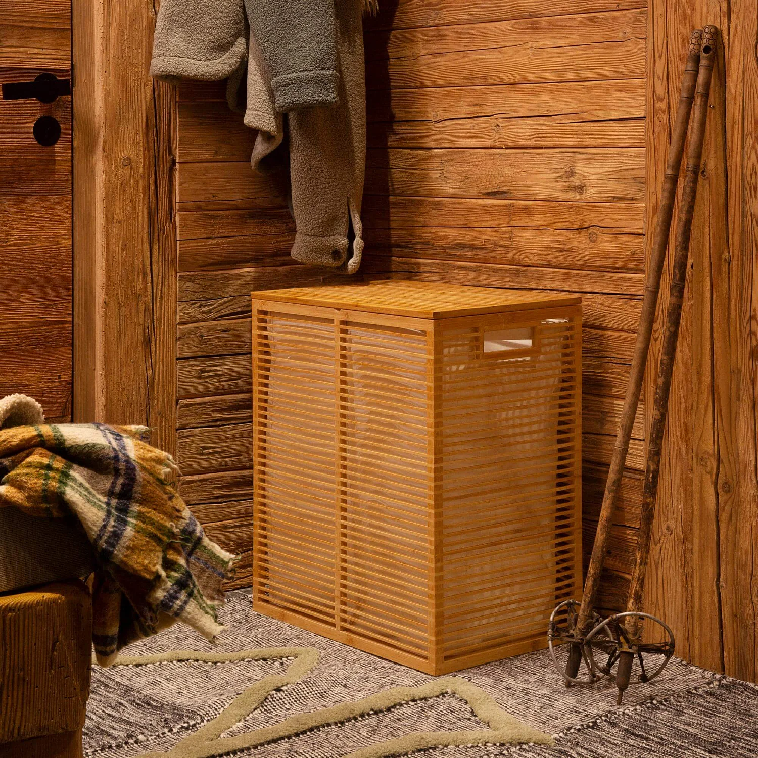 Panier à linge en bambou - Naturel - 3