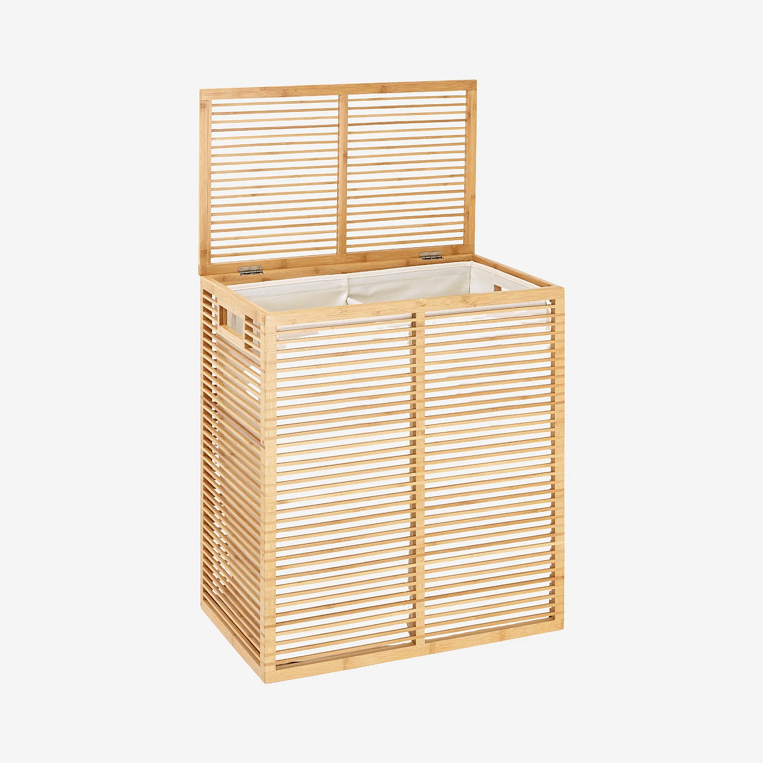 Wäschekorb aus Bambus - Naturfarben - 3