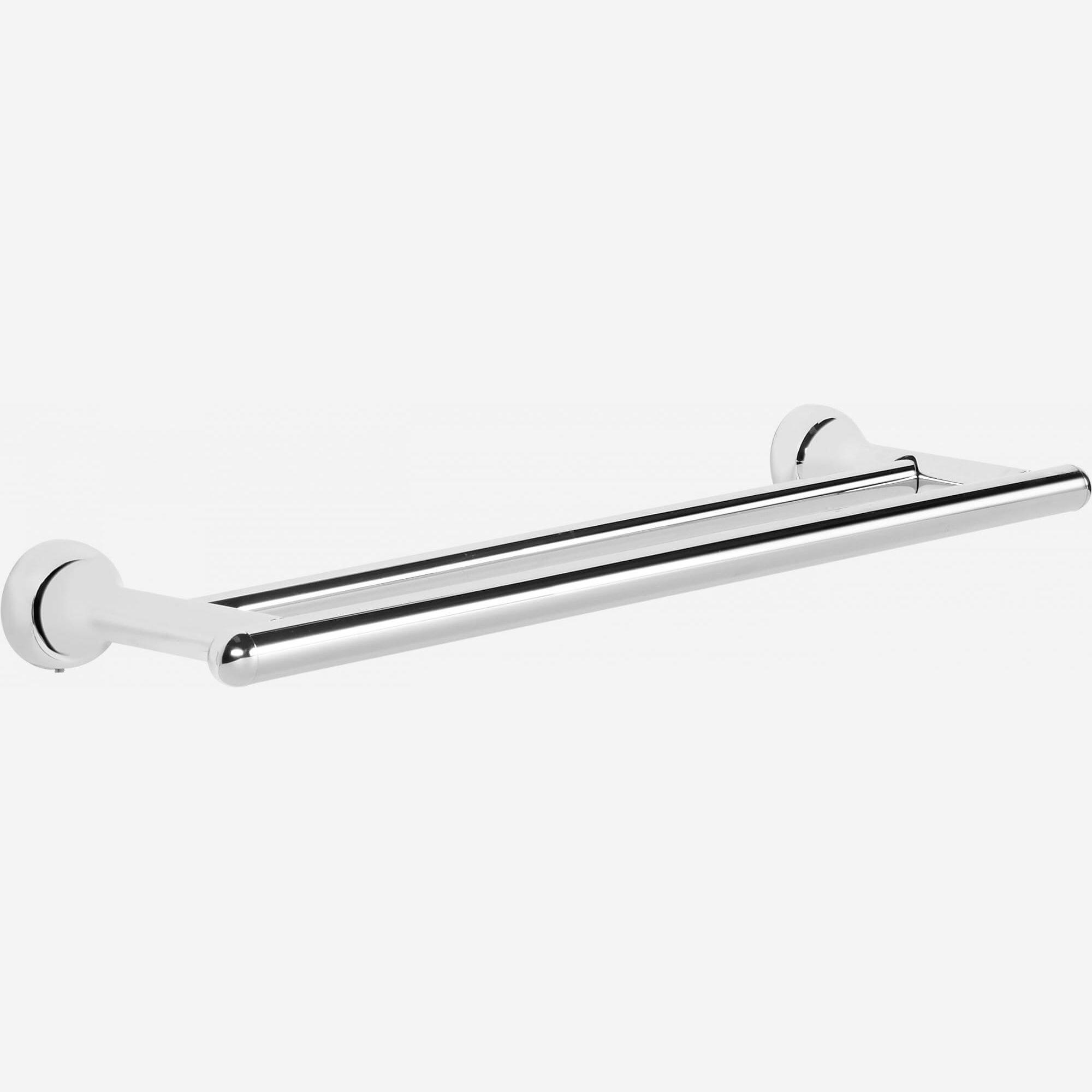 Stainless steel double towel rail - 45cm