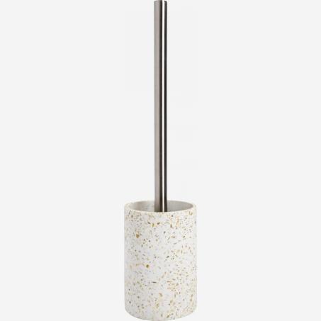 Toilet brush made in polyresin wiht a terrazzo look