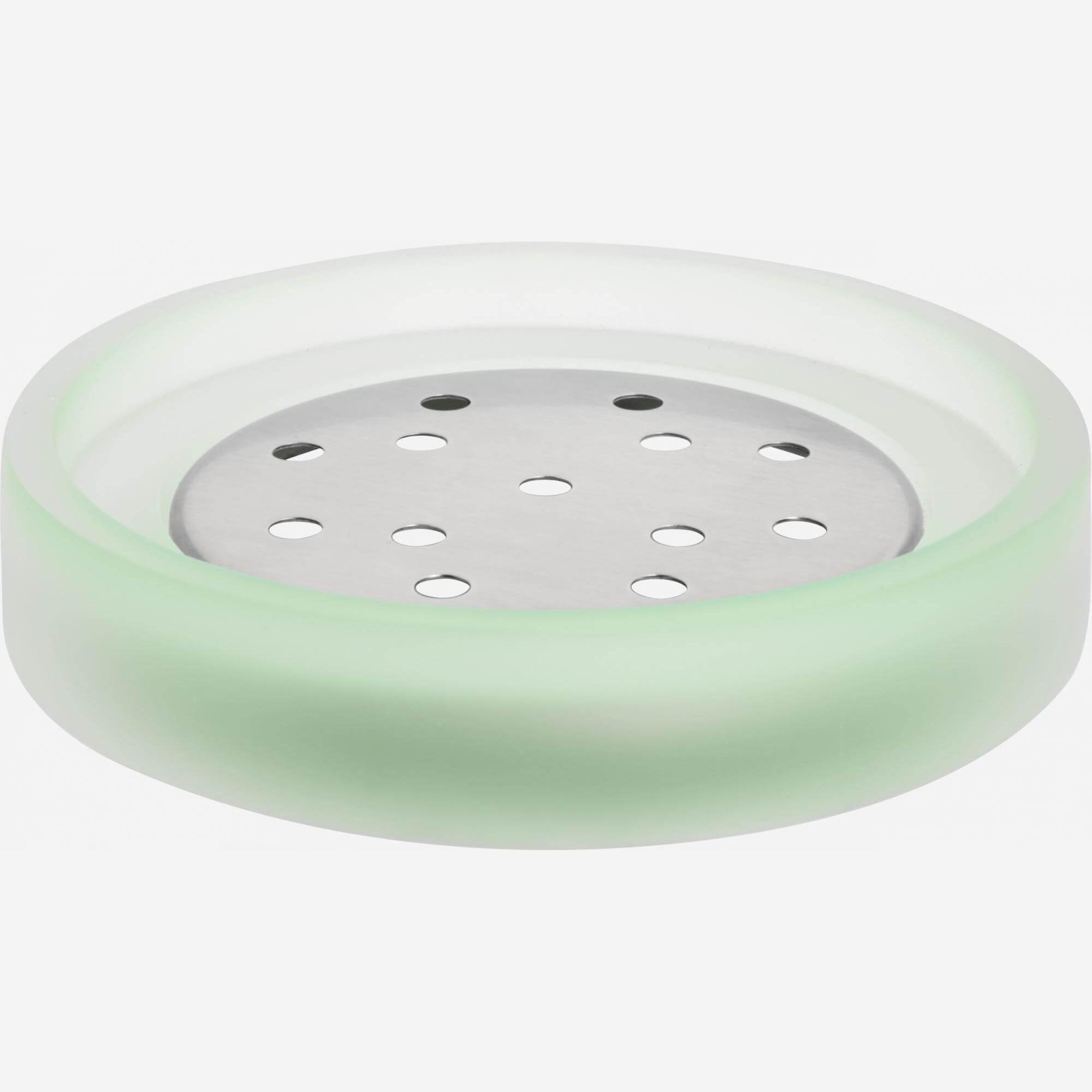 Soap dish made in polyresin , sea-green