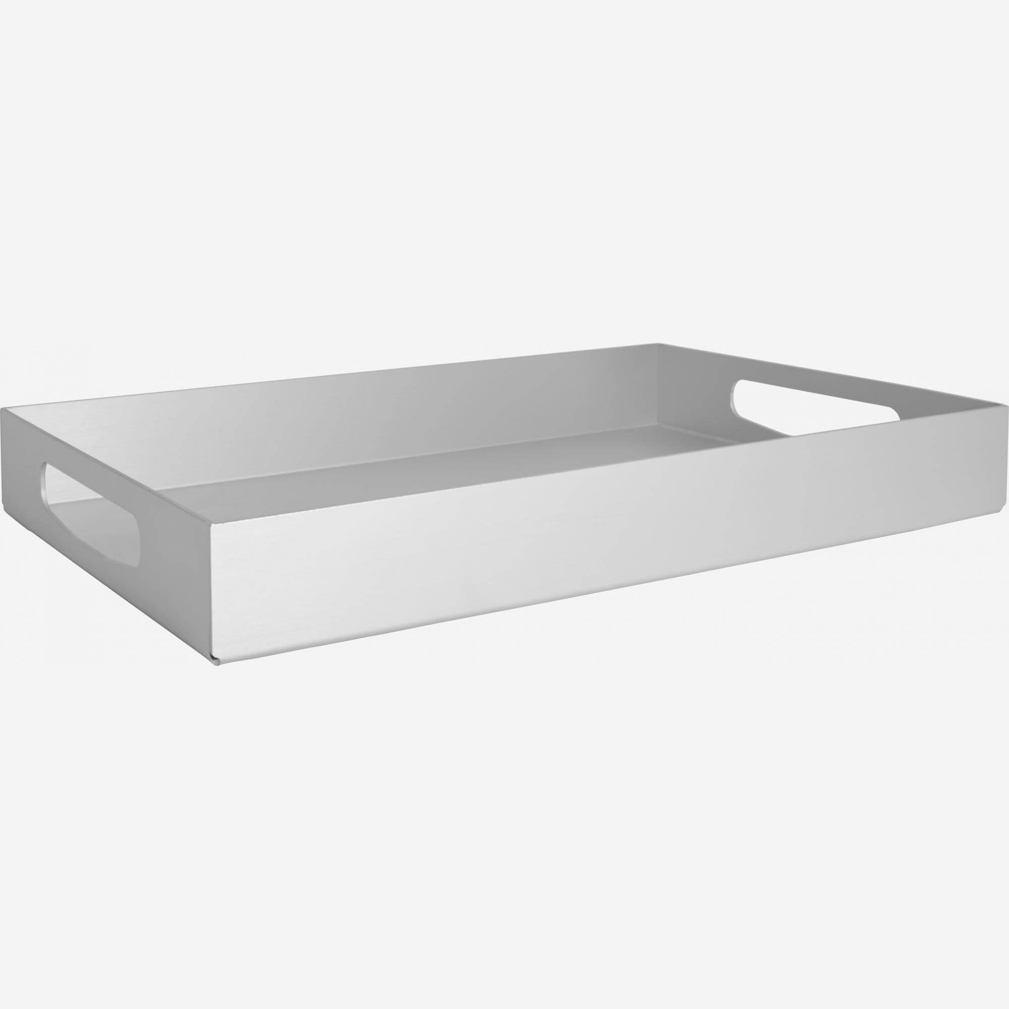 Plateau en aluminium 40x25cm argent