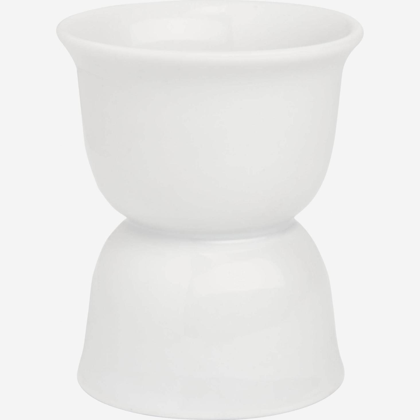 Egg cup in porcelain, white