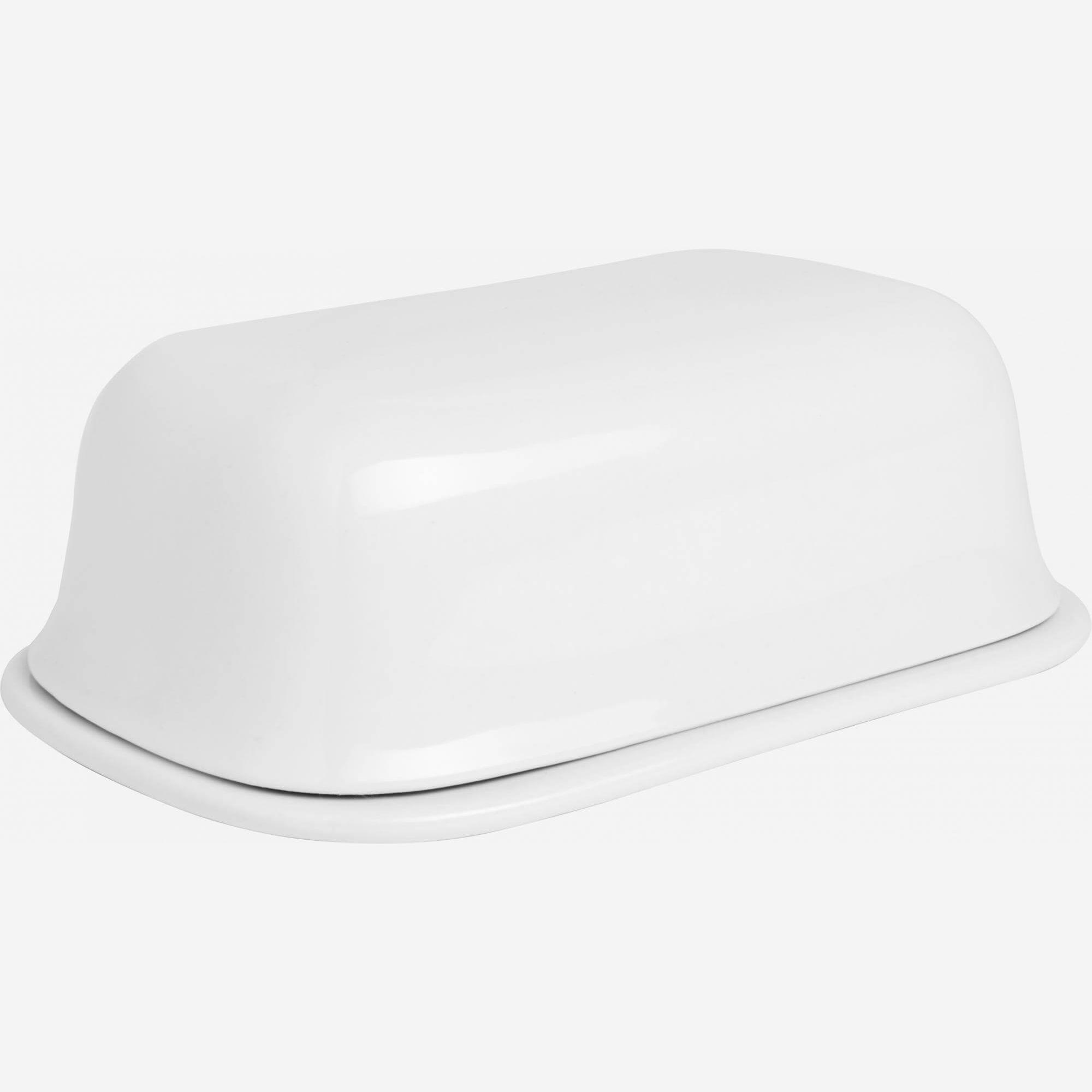 Butter dish in porcelain, white