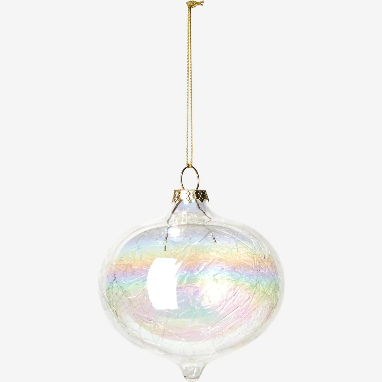 Ornement rond en verre irisé