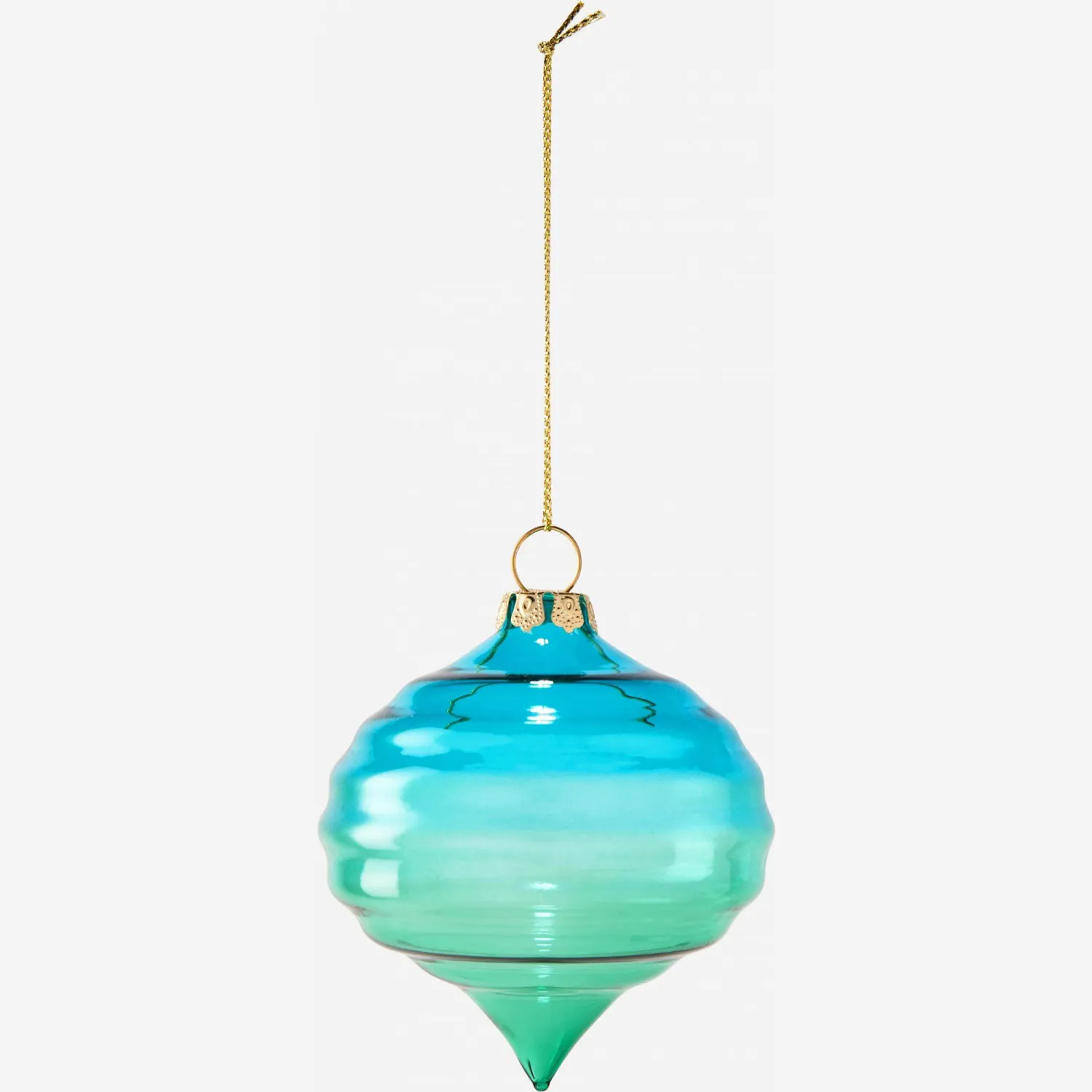 Ornement en verre dégradé bleu et vert