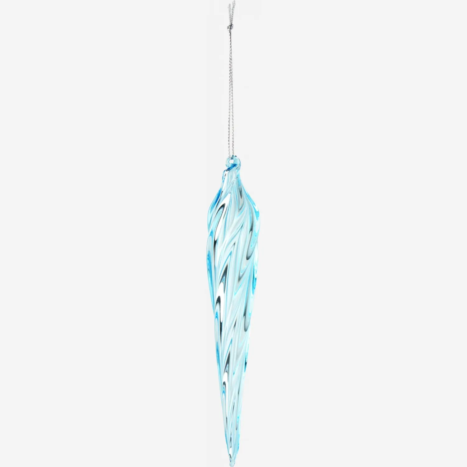 Adorno estalactita de vidrio azul