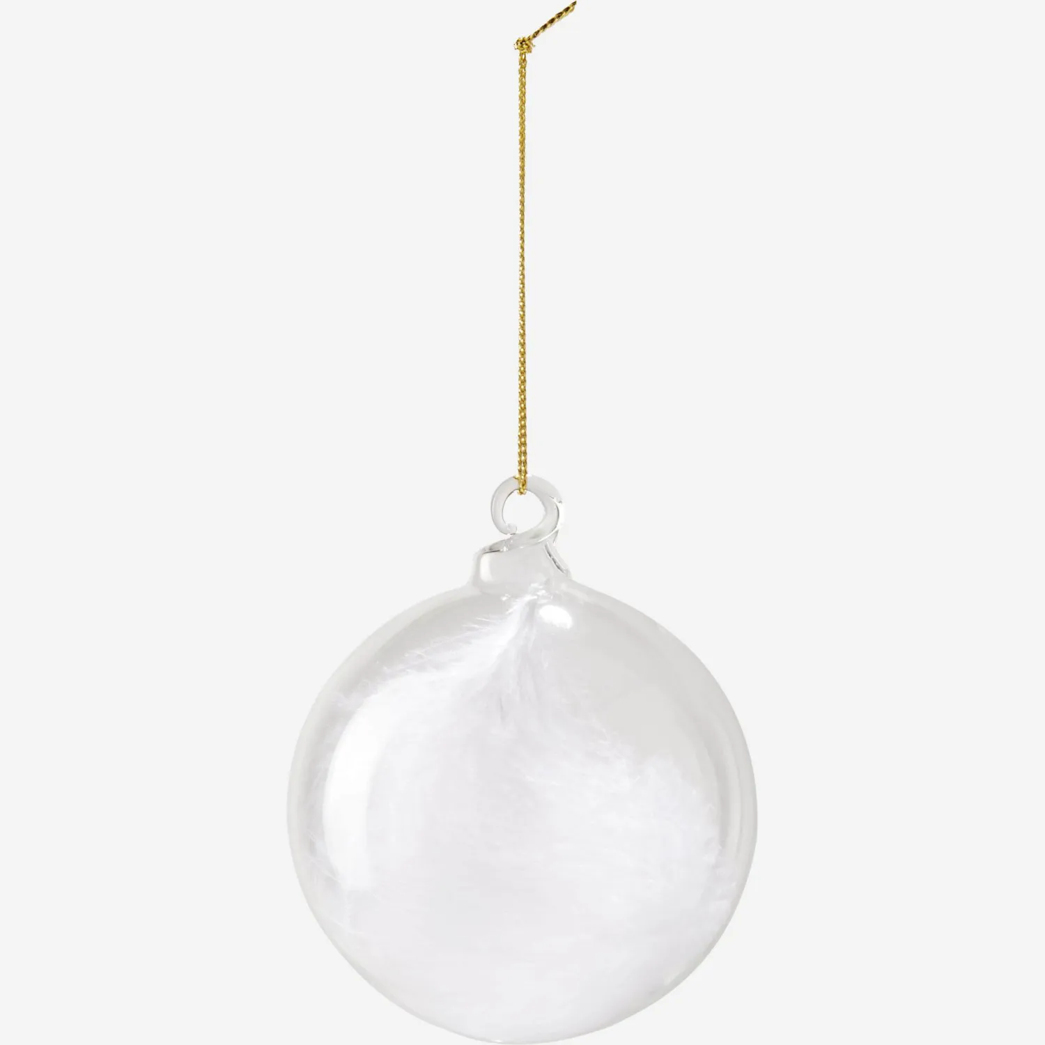 Boule en verre blanc nacré