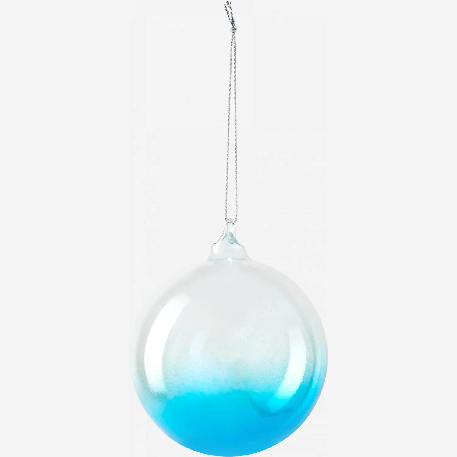 Kugel aus abgestuftem Glas, weiß und blau