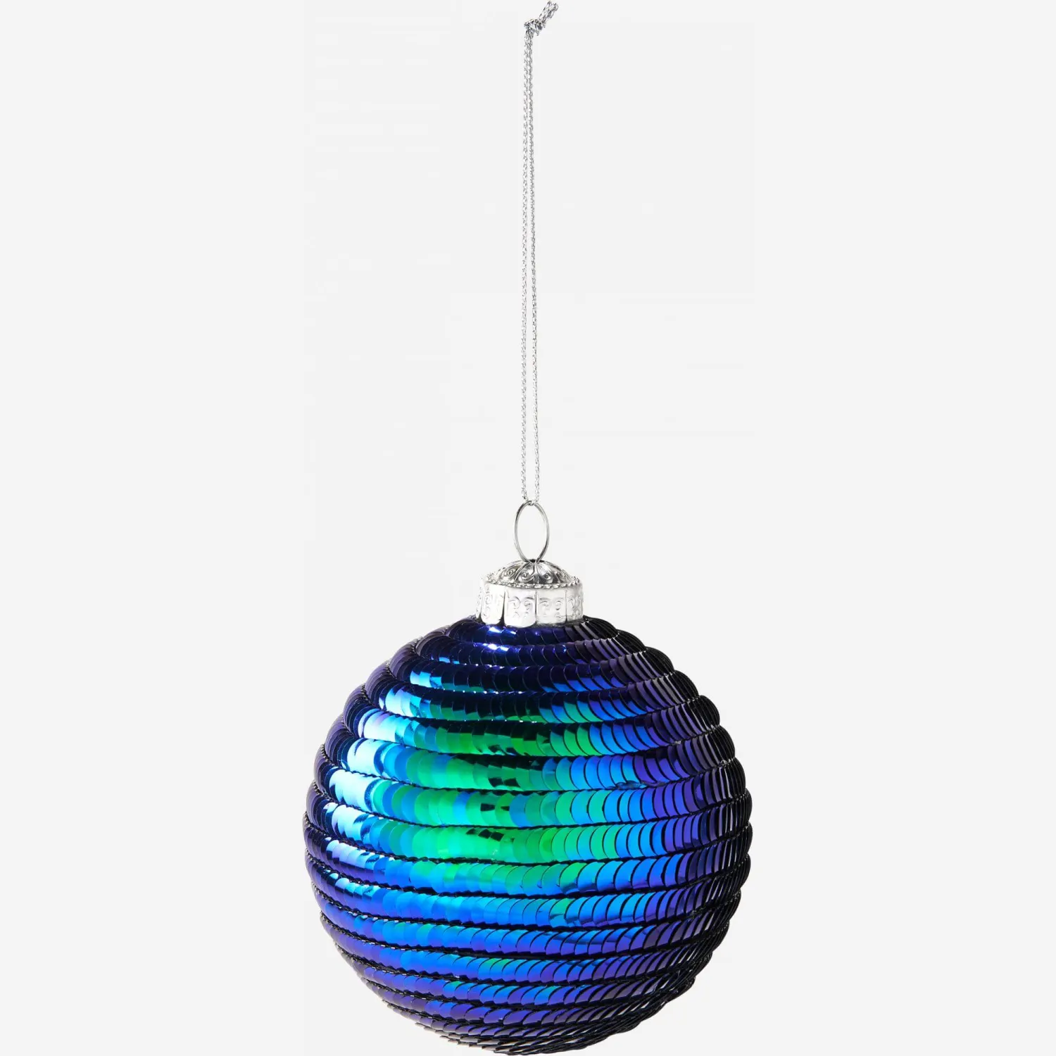 Boule à sequins bleue et verte