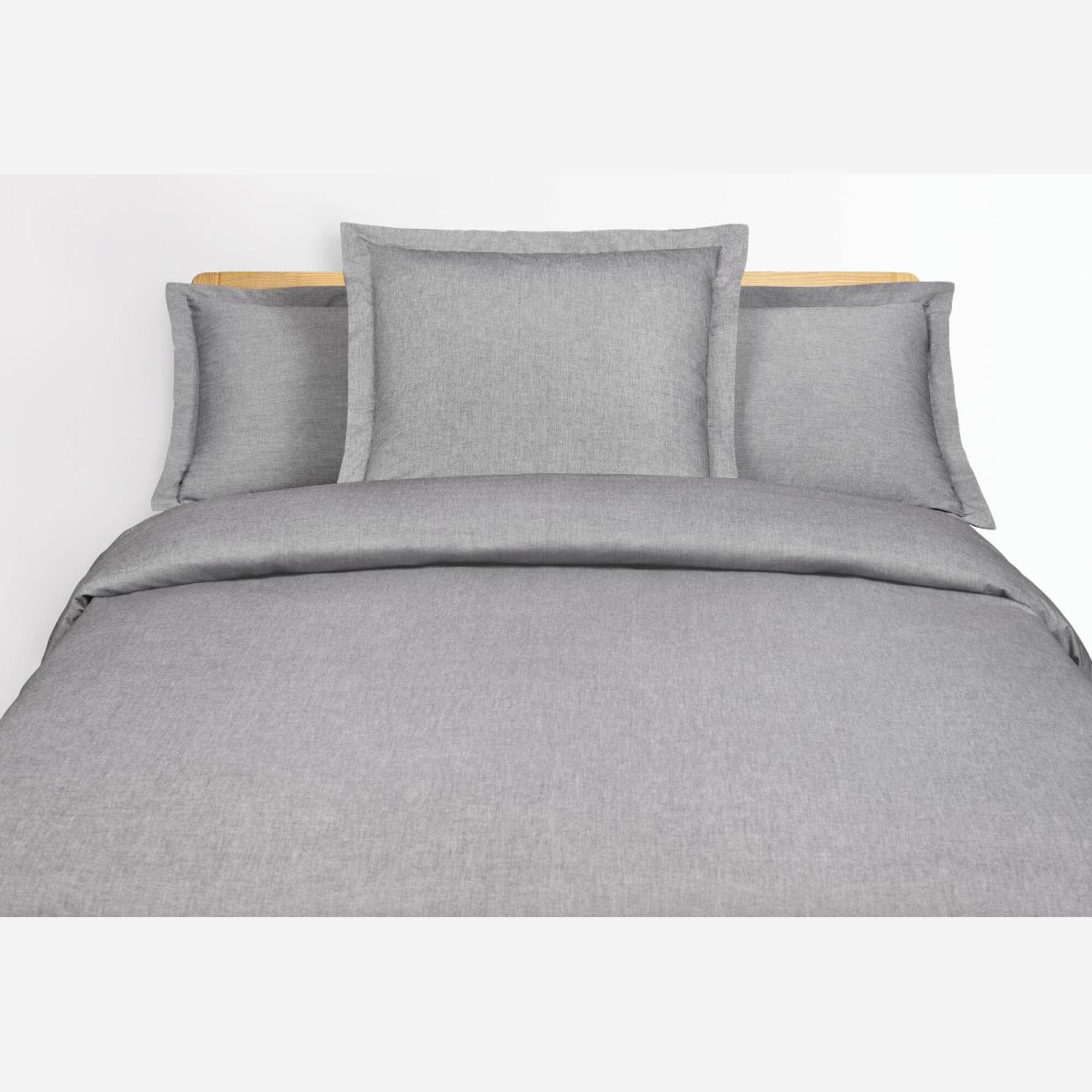 Cotton duvet cover - 140 x 200 cm - Grey