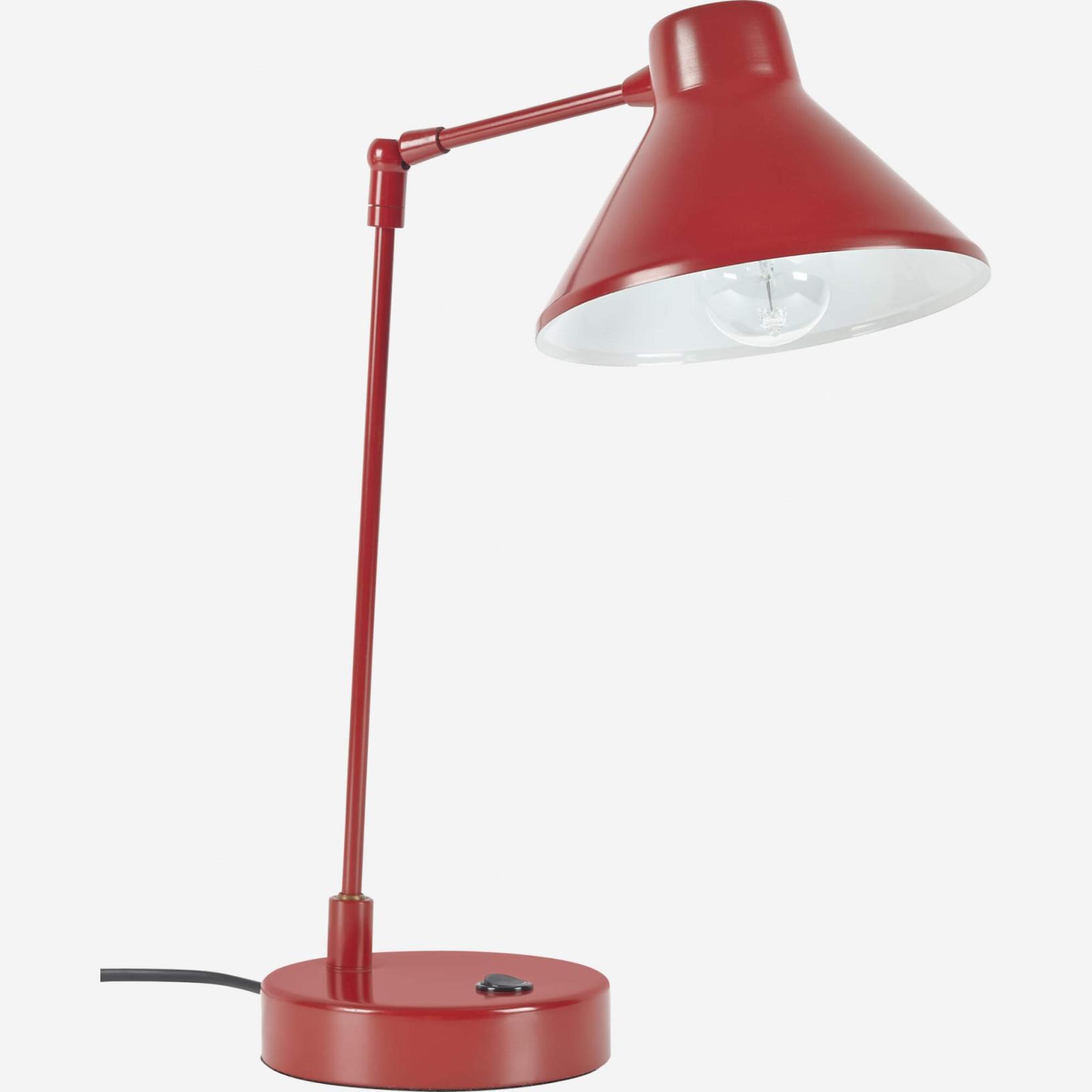 Steel desk lamp, red