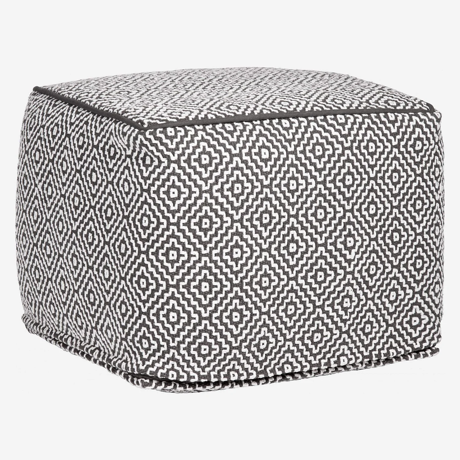 Pouf à motifs noir et blanc - 2