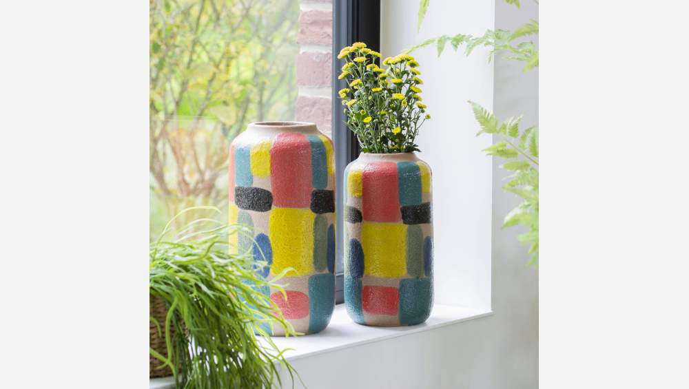 Vase en céramique - 35 cm - Multicolore