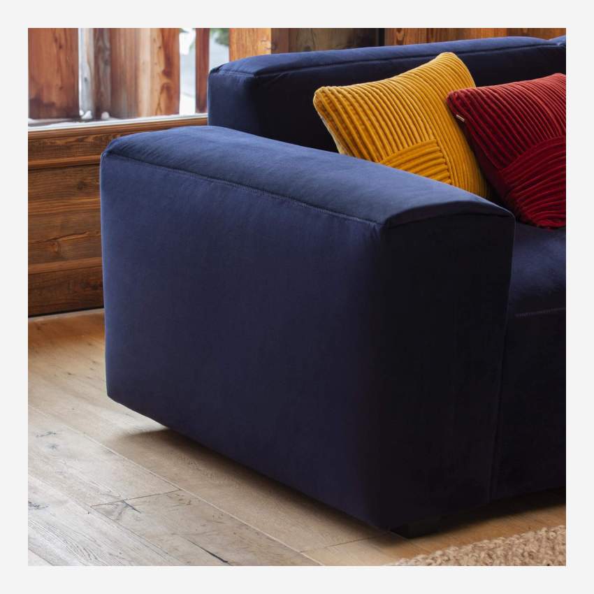 Velvet 2-seater sofa - Navy blue