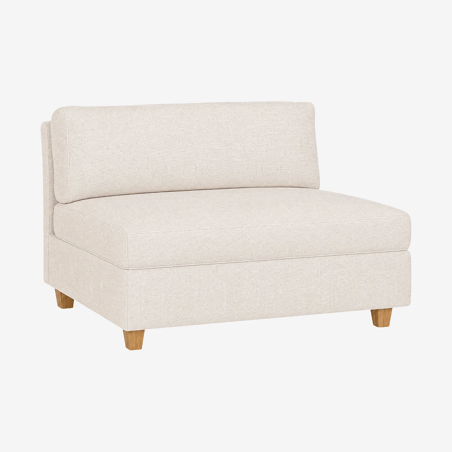 2-Zitsbank in Italiaanse stof - Beige - Eiken poten - 1