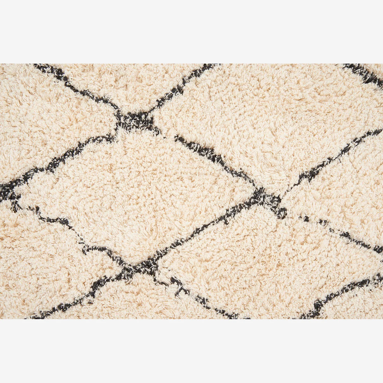 Tapis en coton tufté main - 170 x 240 cm - Motif noir et blanc - 4