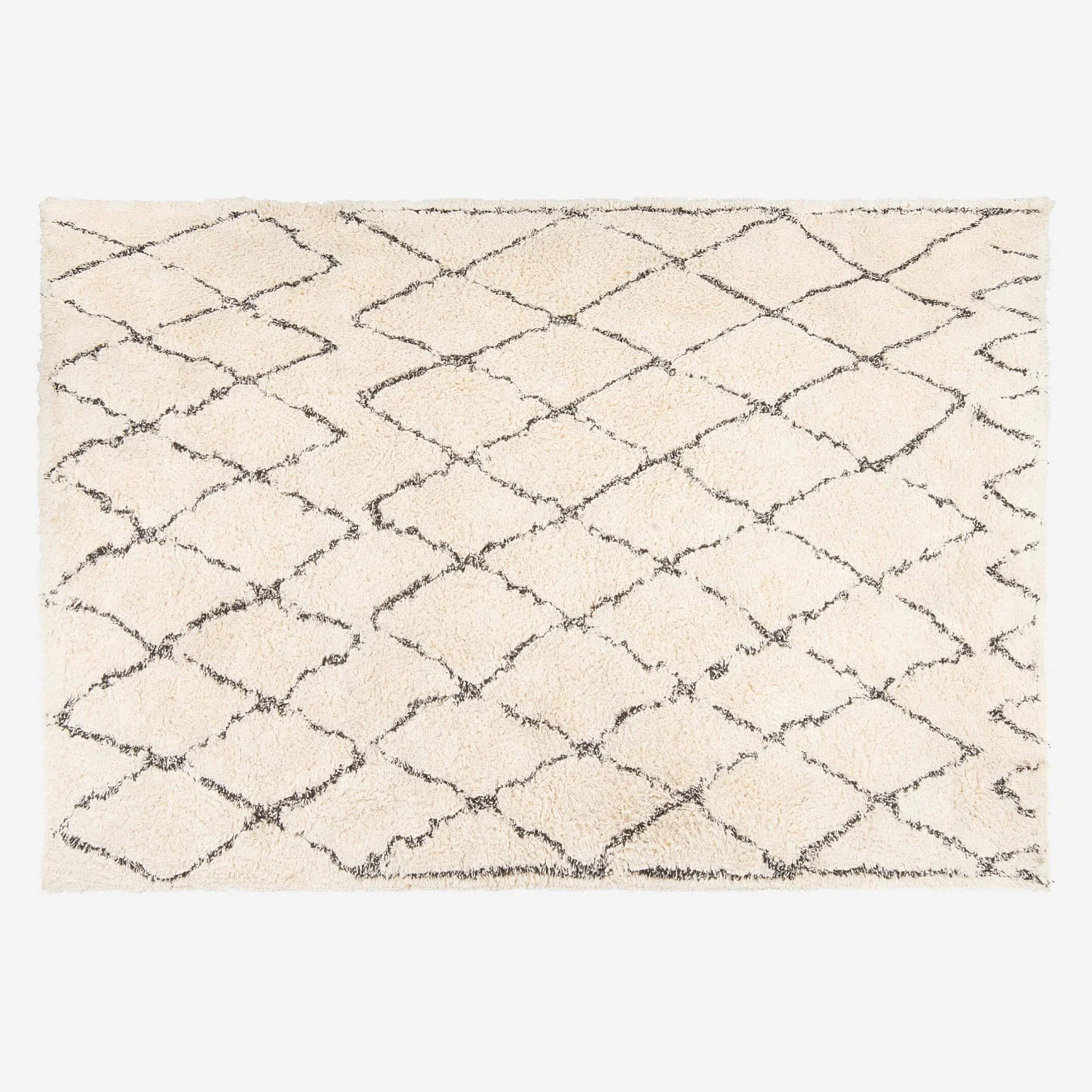 Tapis en coton tufté main - 170 x 240 cm - Motif noir et blanc - 2