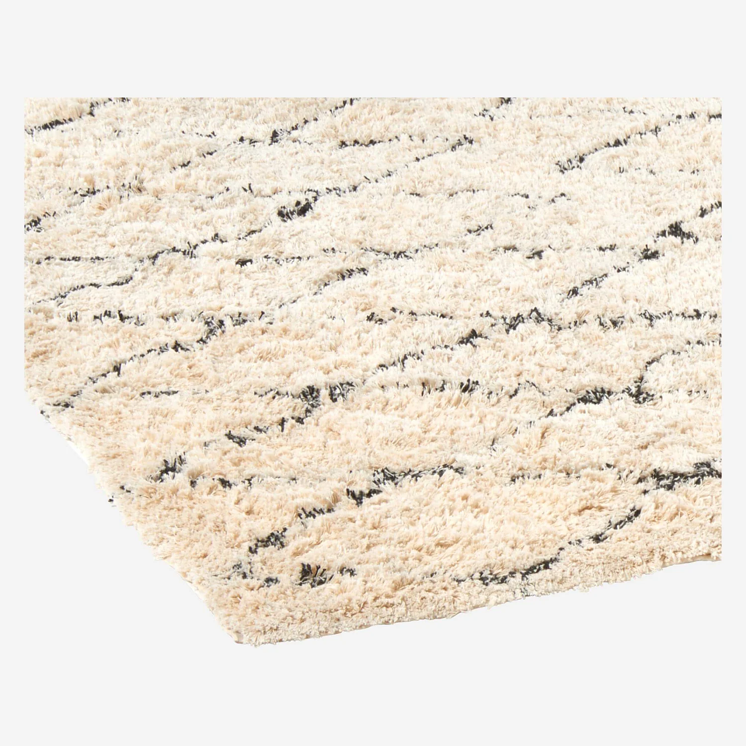 Tapis en coton tufté main - 170 x 240 cm - Motif noir et blanc - 3