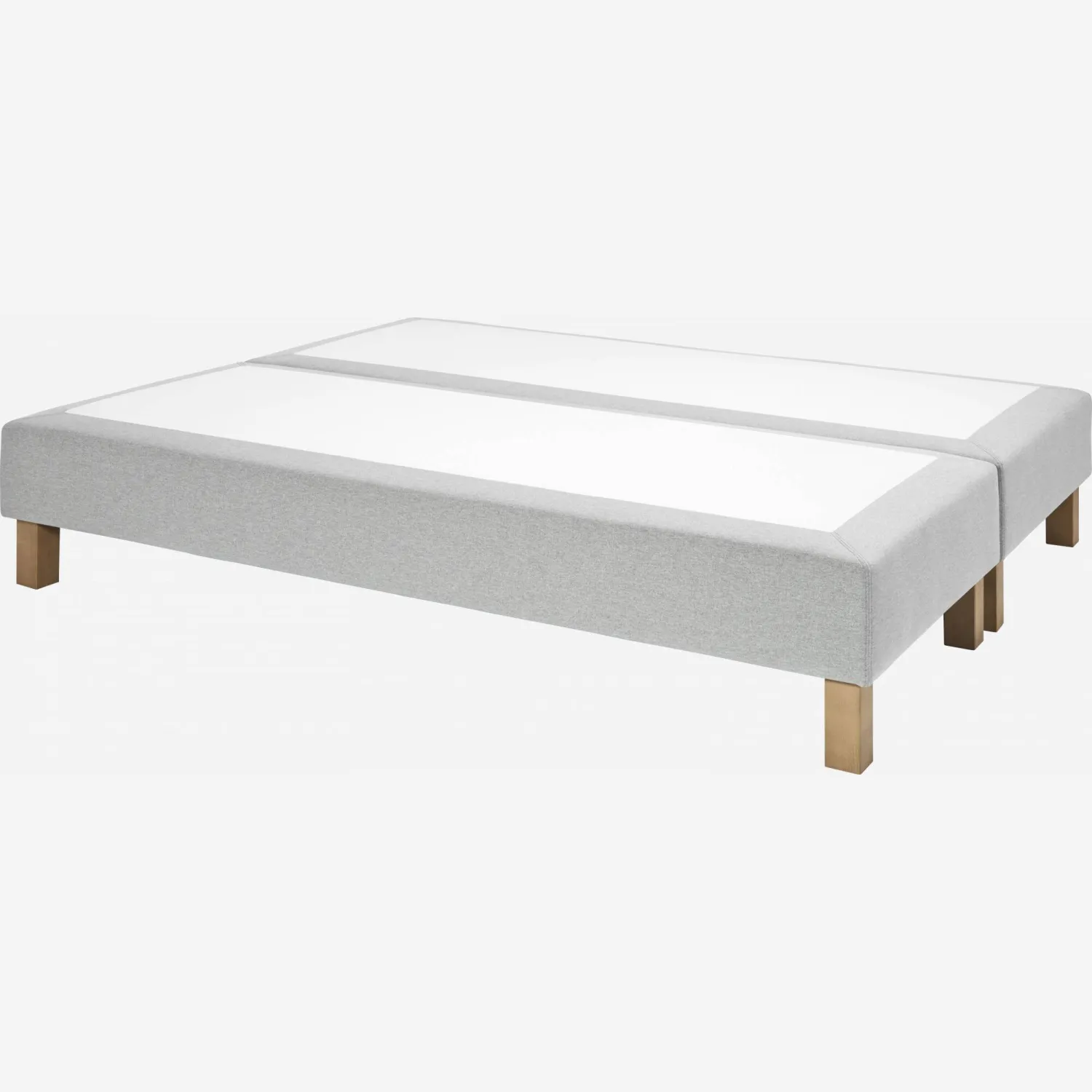 Somier de muelles 2x80x200cm de tela gris ratón
