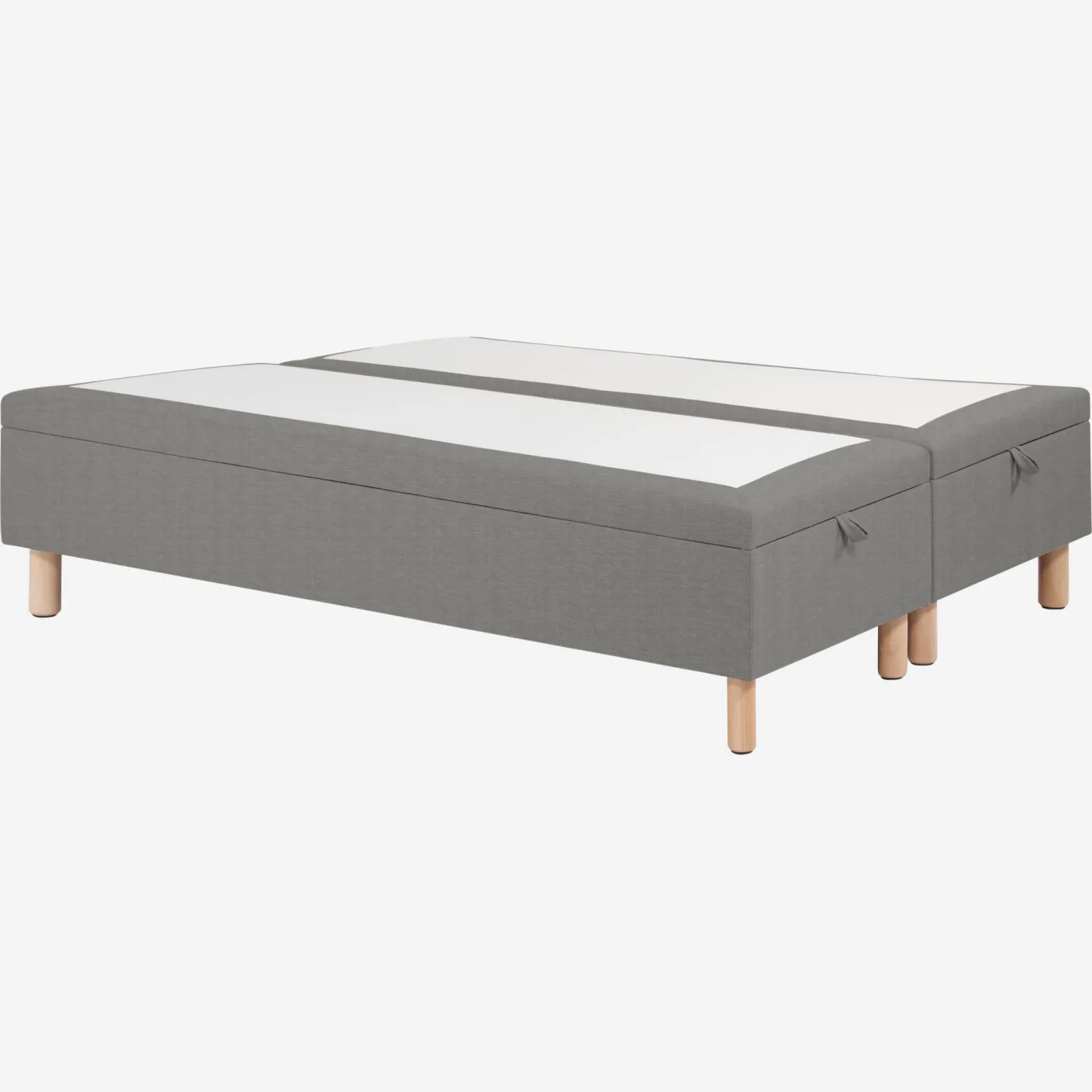 Sommier à lattes en tissu - 2 x 80 x 200 cm - Gris souris