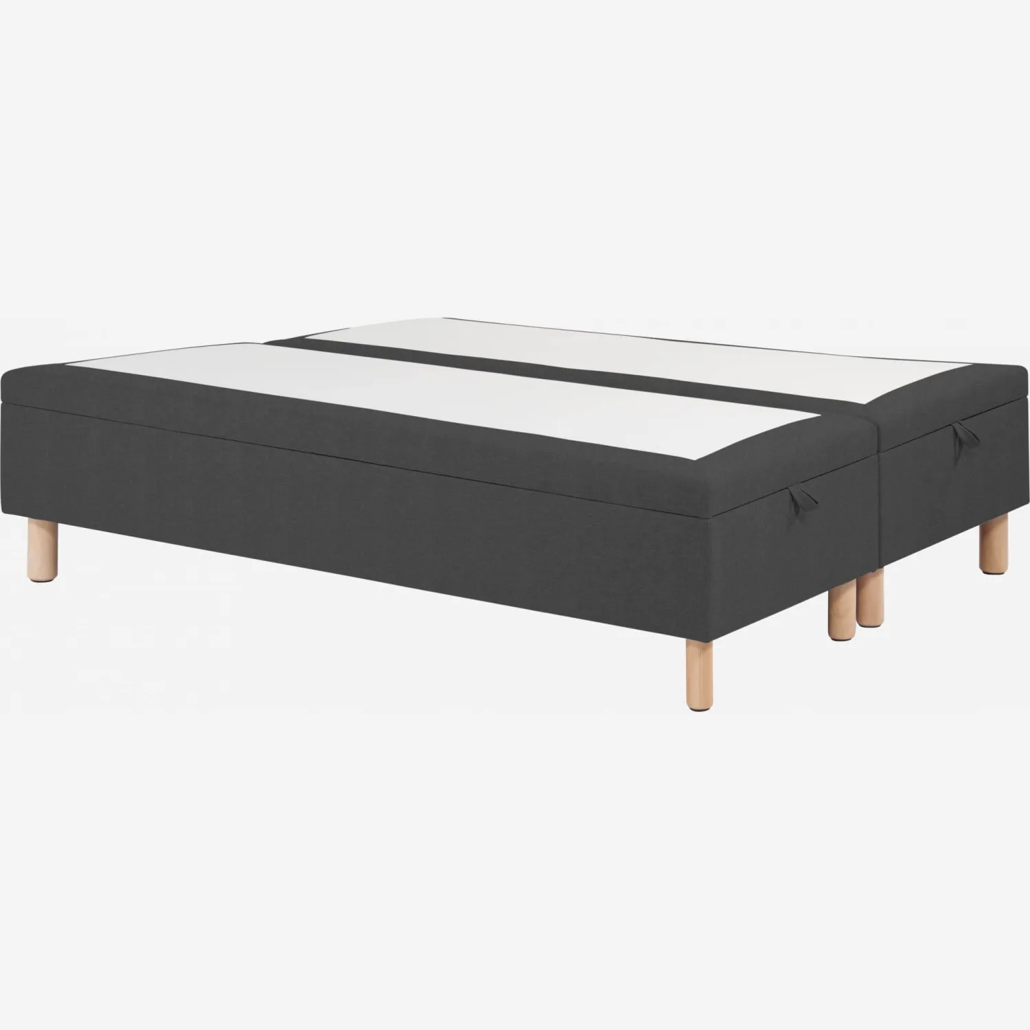Sommier à ressorts 2x90x200cm en tissu  anthracite