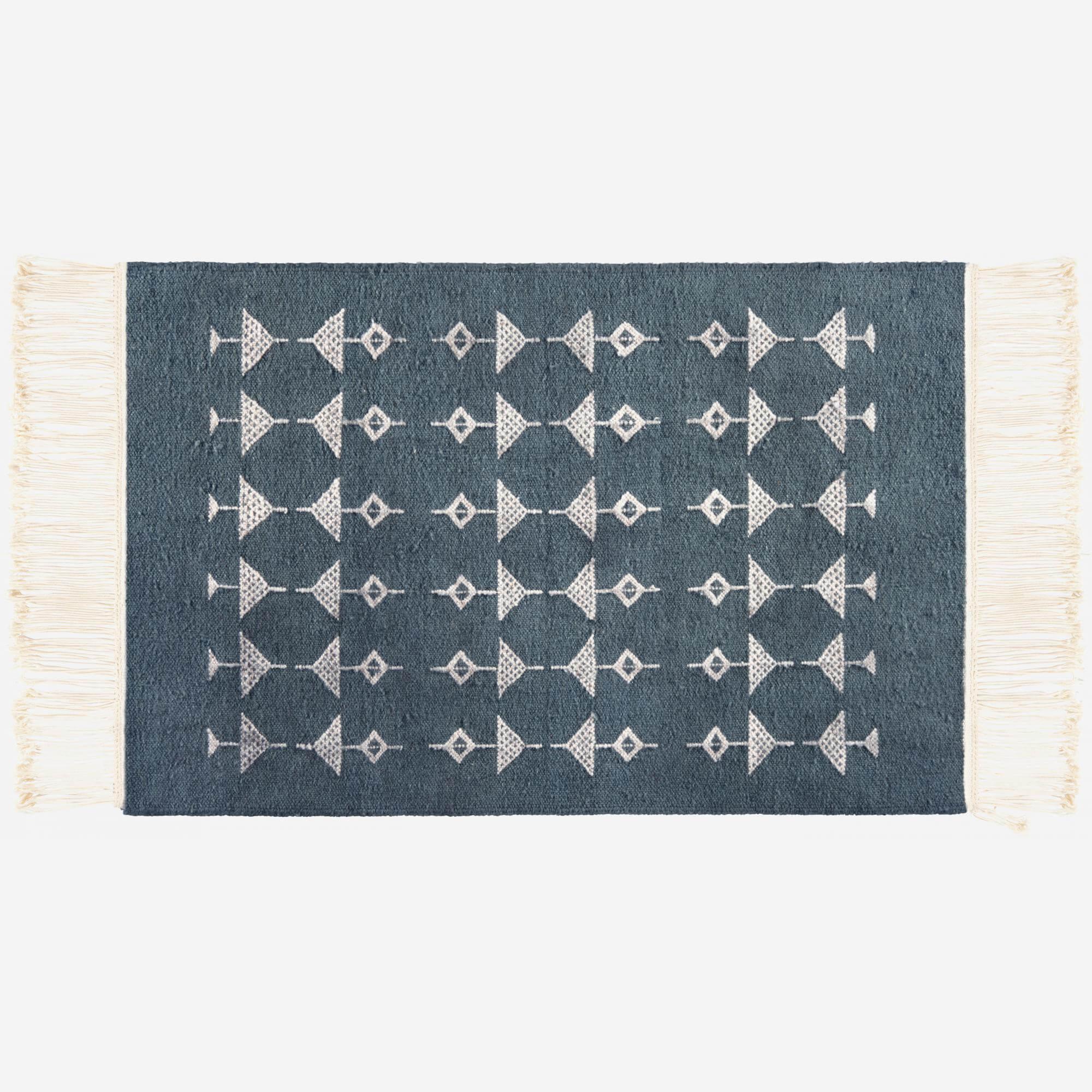 Tapis esprit berbère en laine tissé main - 170 x 240 cm - Motif gris